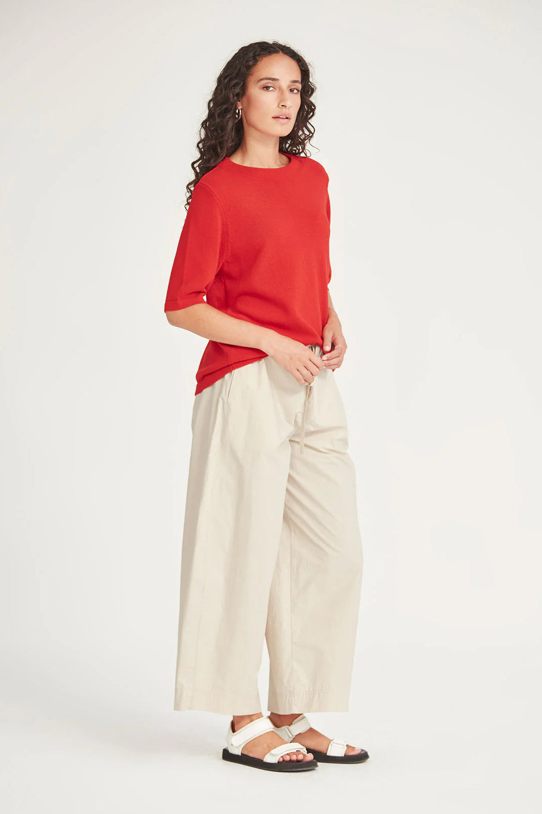 SILLS ECHO KNIT TEE - SCARLETT - THE VOGUE STORE