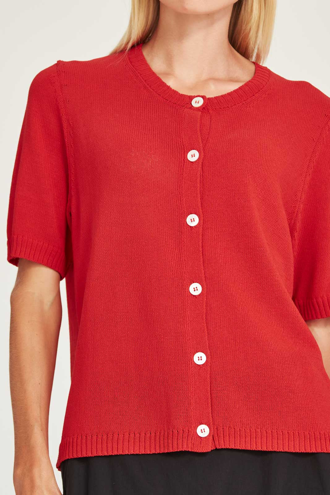 SILLS OTTO CARDIGAN - SCARLET - THE VOGUE STORE