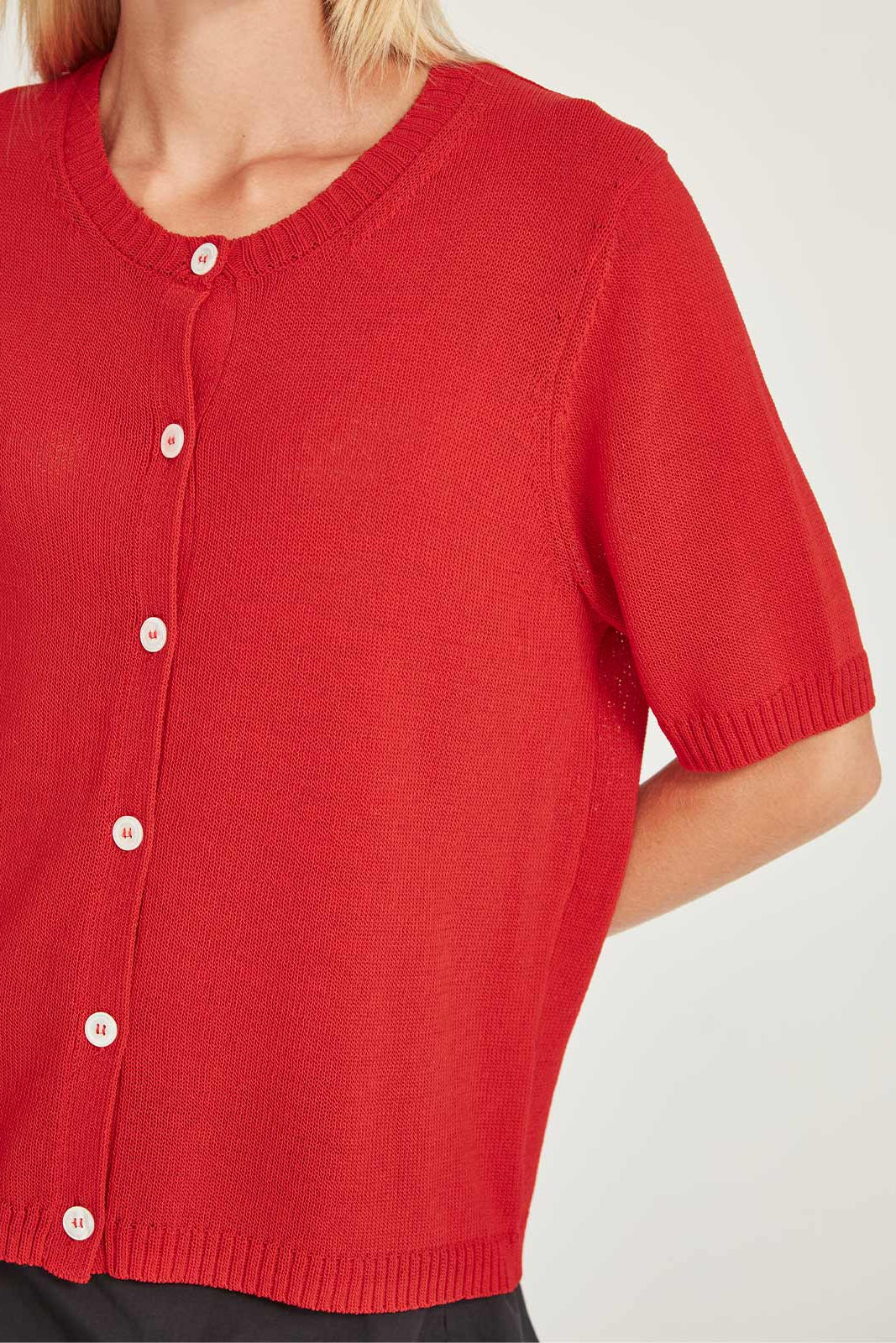 SILLS OTTO CARDIGAN - SCARLET - THE VOGUE STORE