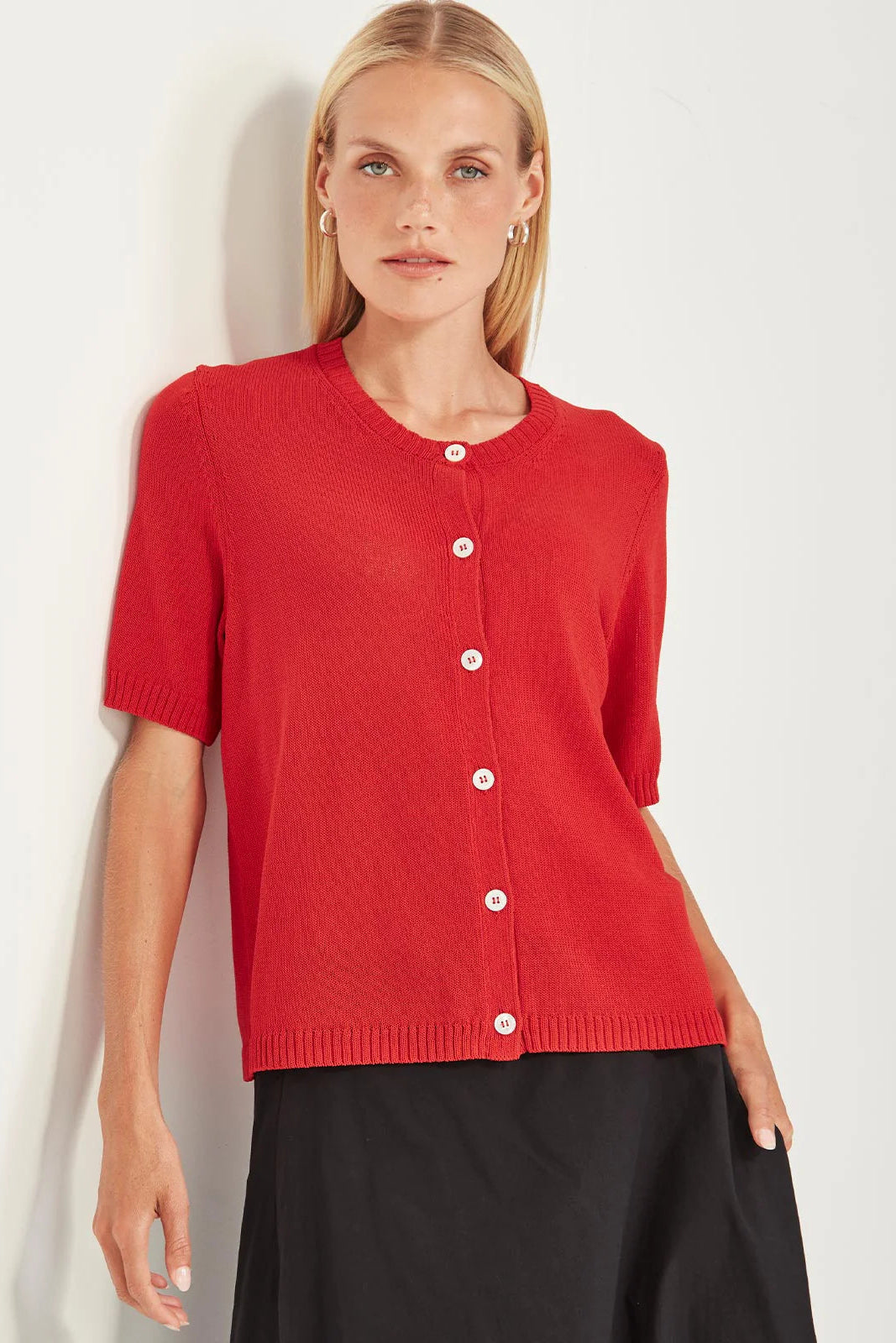 SILLS OTTO CARDIGAN - SCARLET - THE VOGUE STORE