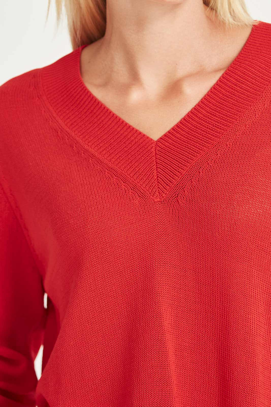 SILLS CARNIVAL V NECK SWEATER - SCARLETT - THE VOGUE STORE