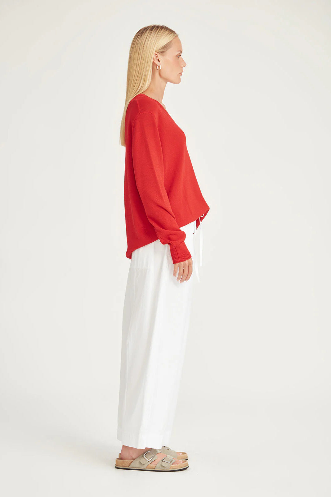 SILLS CARNIVAL V NECK SWEATER - SCARLETT - THE VOGUE STORE