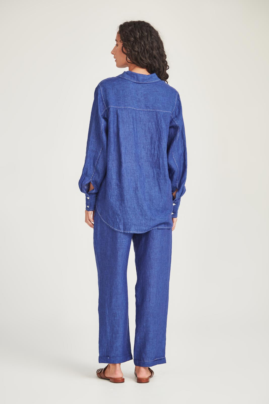 SILLS PRINCETON LINEN SHIRT - IRIS - THE VOGUE STORE
