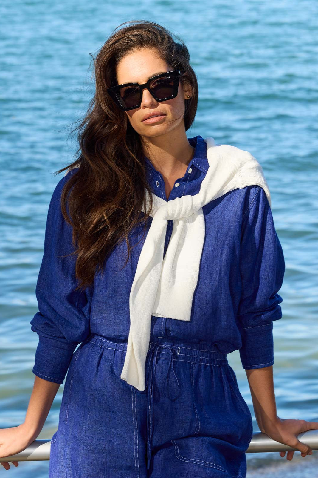 SILLS PRINCETON LINEN SHIRT - IRIS - THE VOGUE STORE