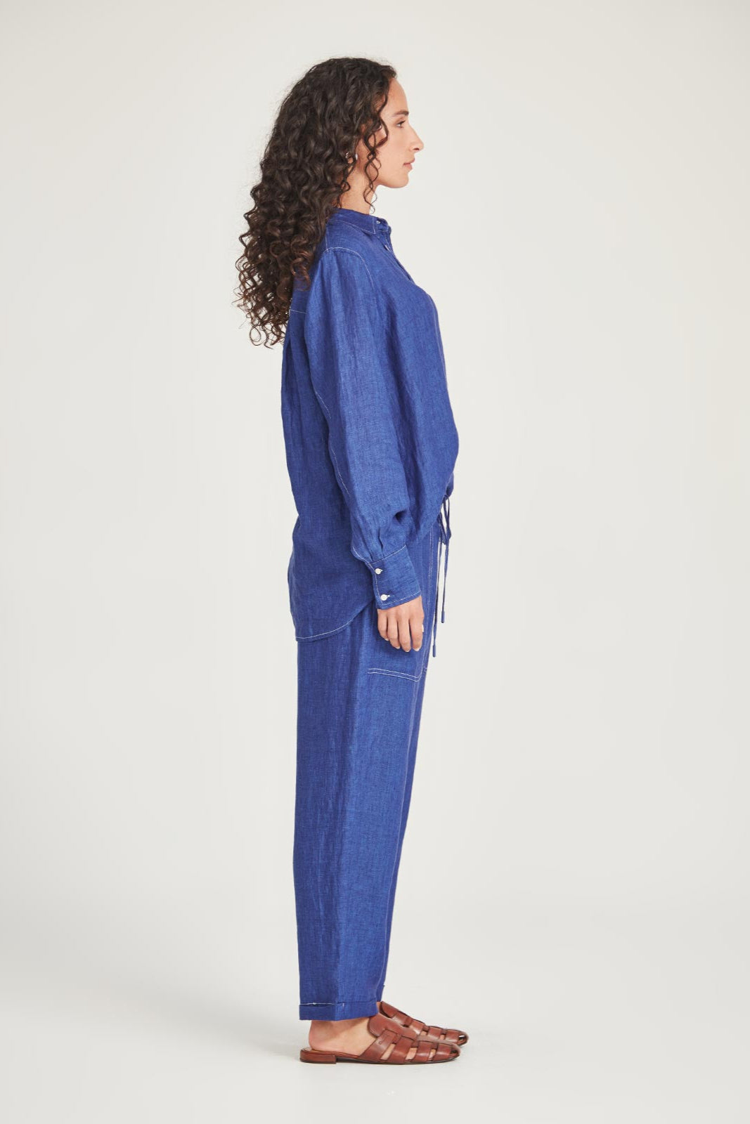 SILLS PRINCETON LINEN SHIRT - IRIS - THE VOGUE STORE