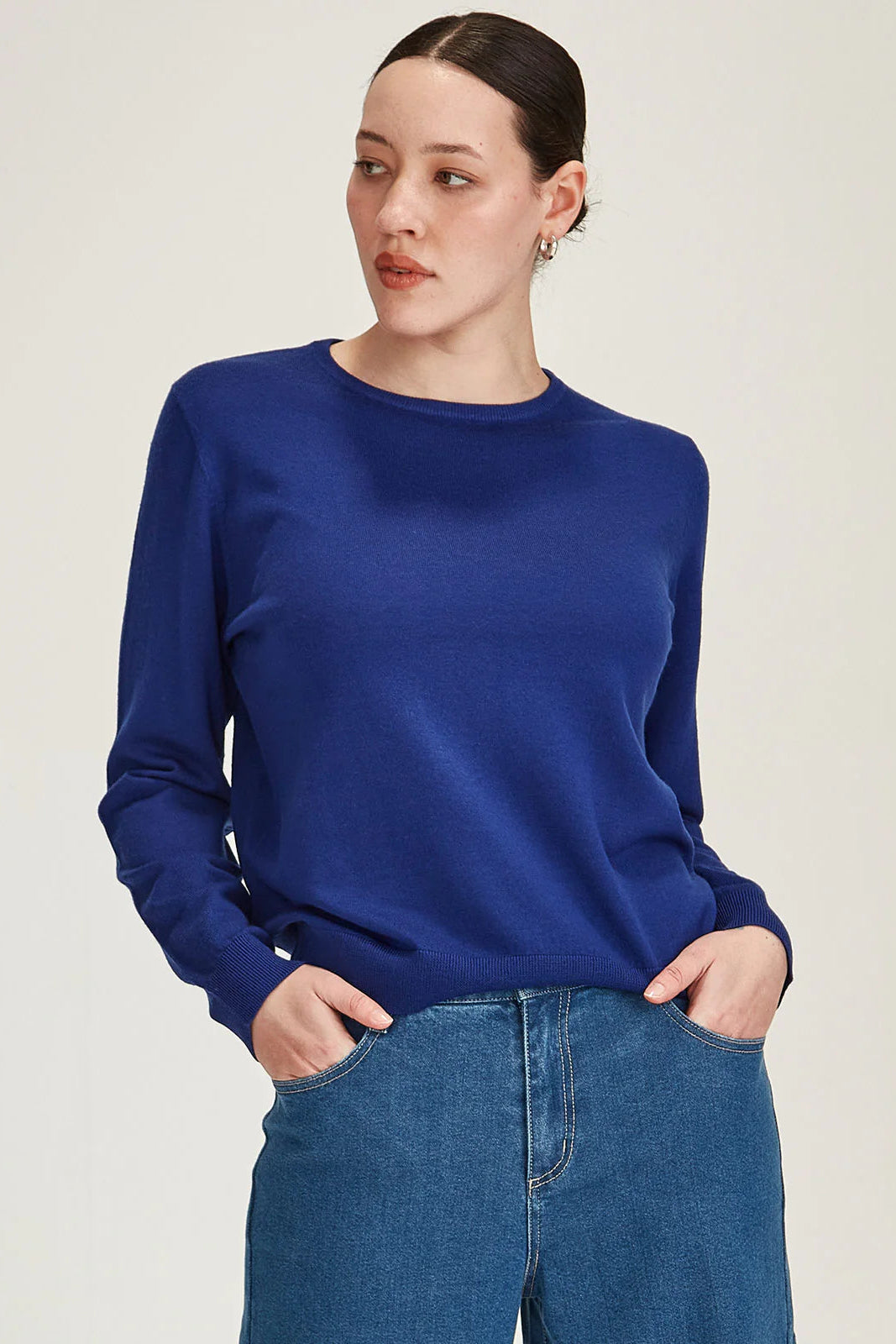 SILLS ISABEL MERINO SWEATER - COBALT - THE VOGUE STORE
