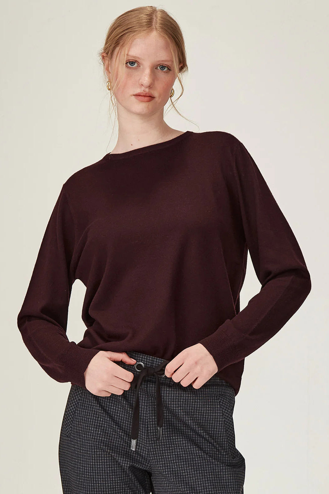 SILLS ISABEL MERINO SWEATER - PLUM - THE VOGUE STORE