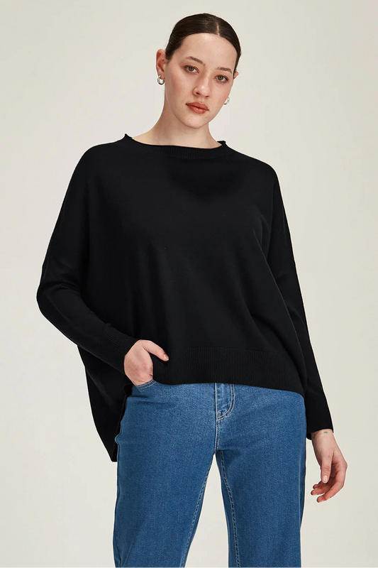 SILLS GEMMA MERINO WEEKENDER - BLACK - THE VOGUE STORE