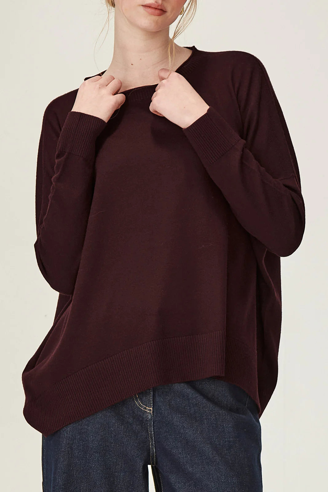 SILLS GEMMA MERINO WEEKENDER - PLUM - THE VOGUE STORE