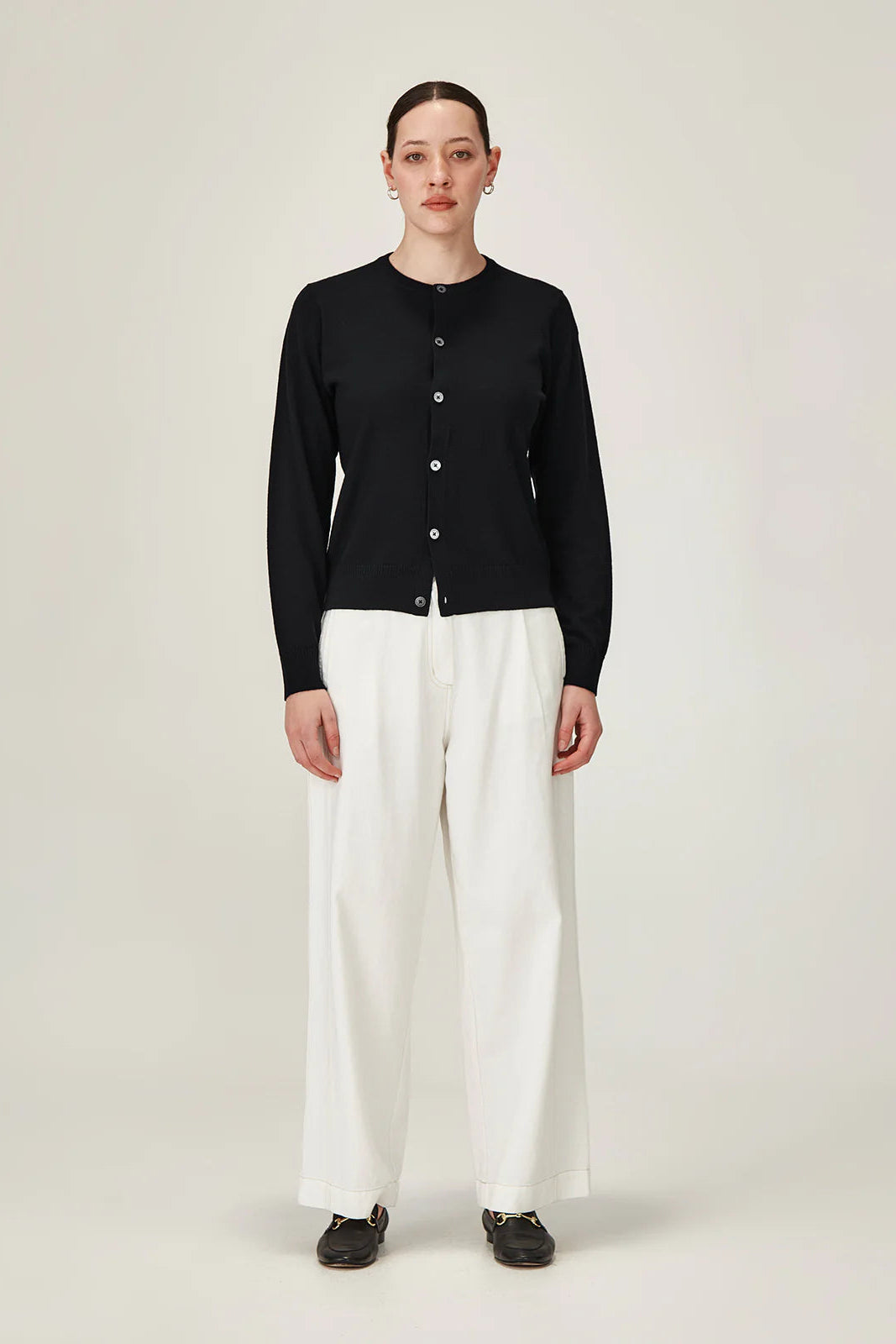 SILLS FELICITY MERINO CARDIGAN - BLACK - THE VOGUE STORE