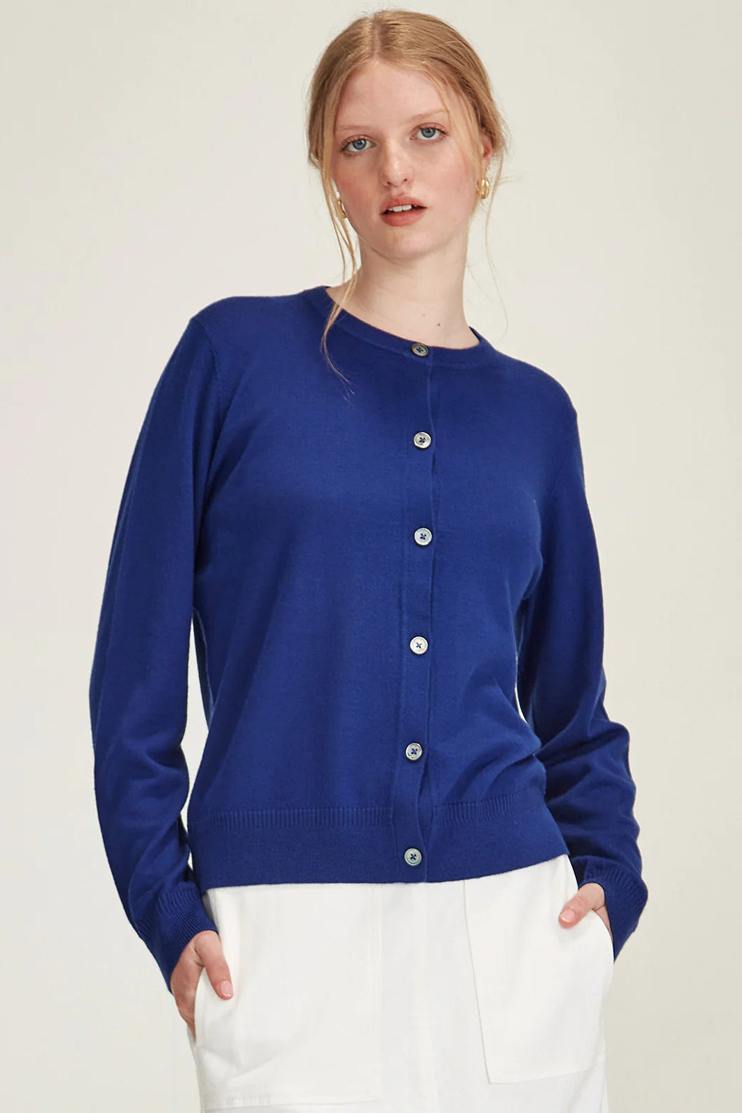 SILLS FELICITY MERINO CARDIGAN - COBALT - THE VOGUE STORE