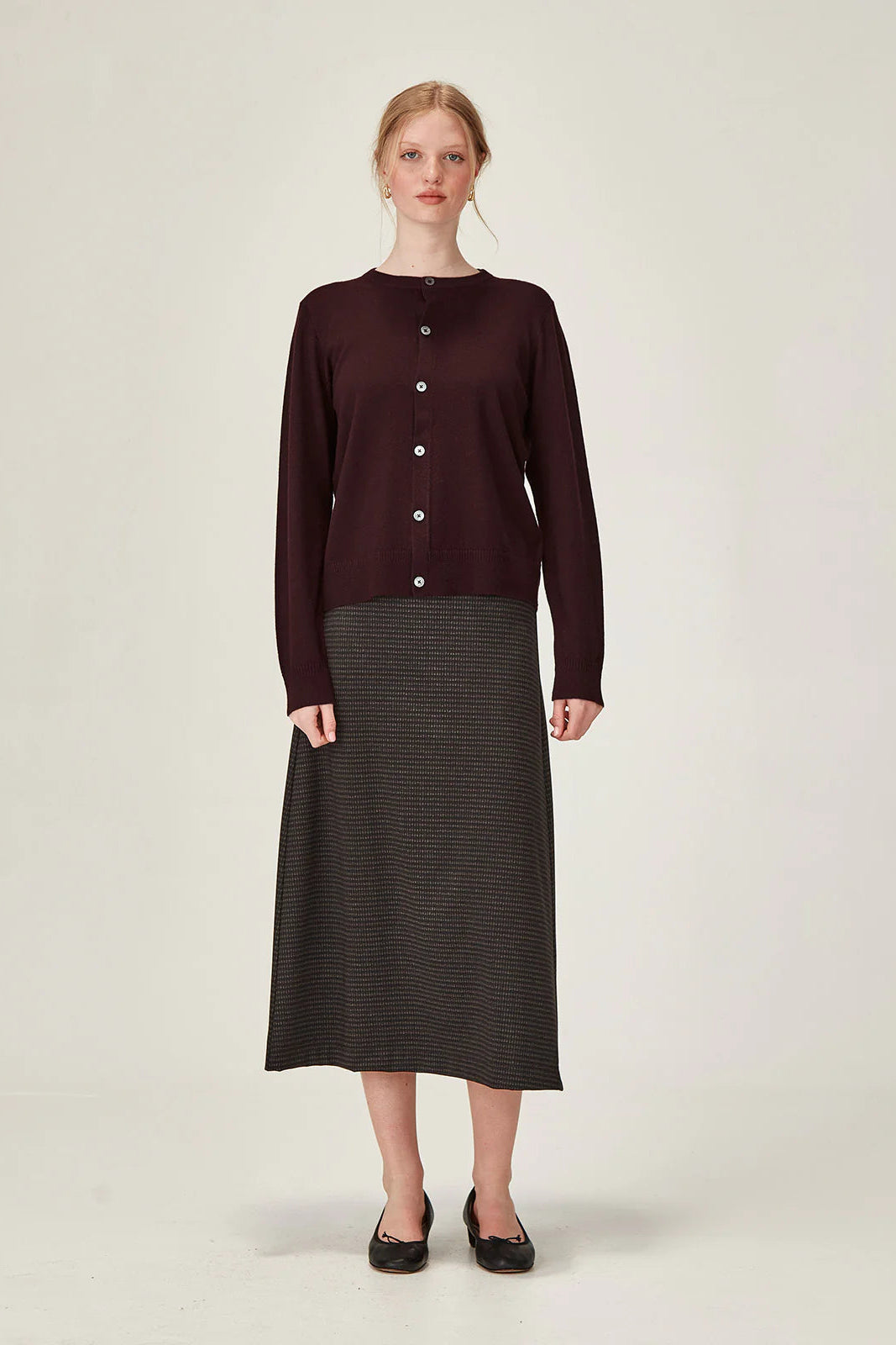 SILLS FELICITY MERINO CARDIGAN - PLUM - THE VOGUE STORE