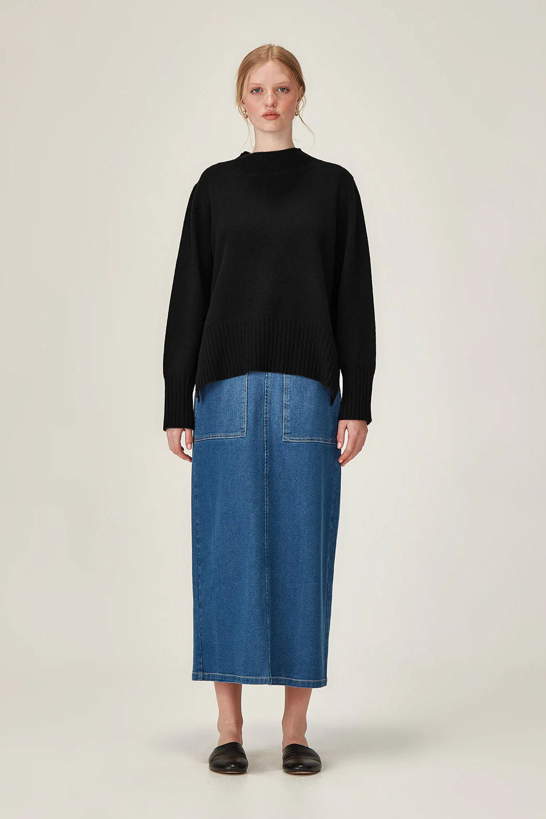 SILLS REI MERINO SWEATER - BLACK