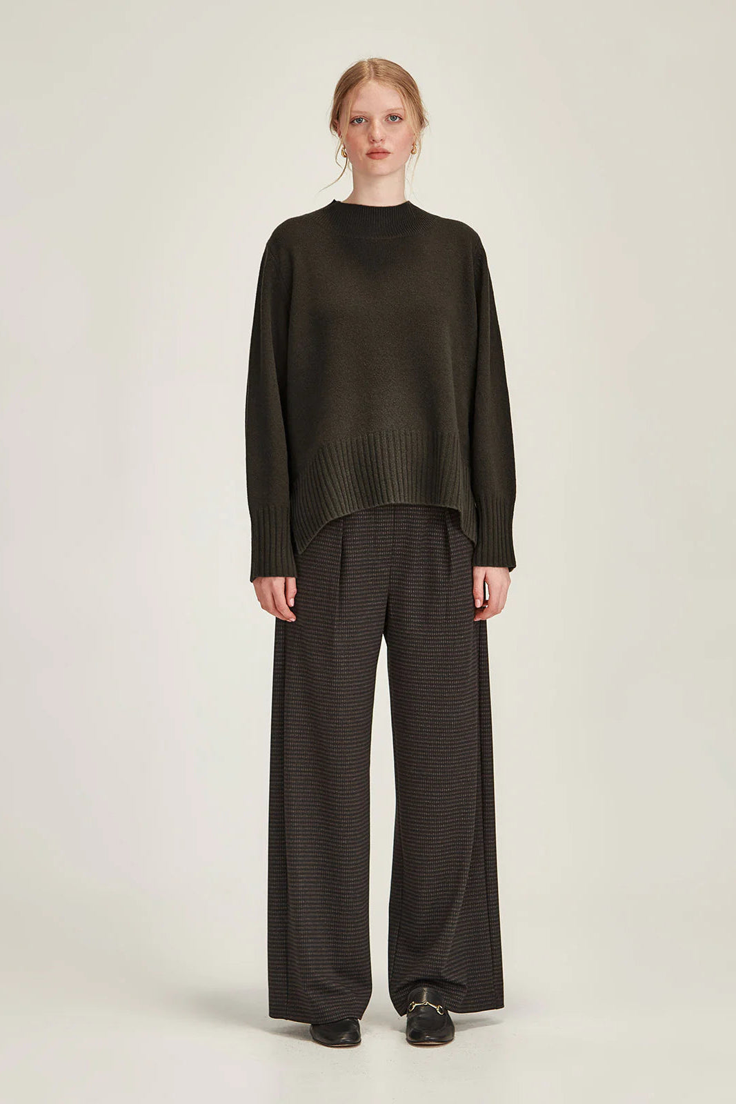 SILLS REI MERINO SWEATER - KHAKI - THE VOGUE STORE