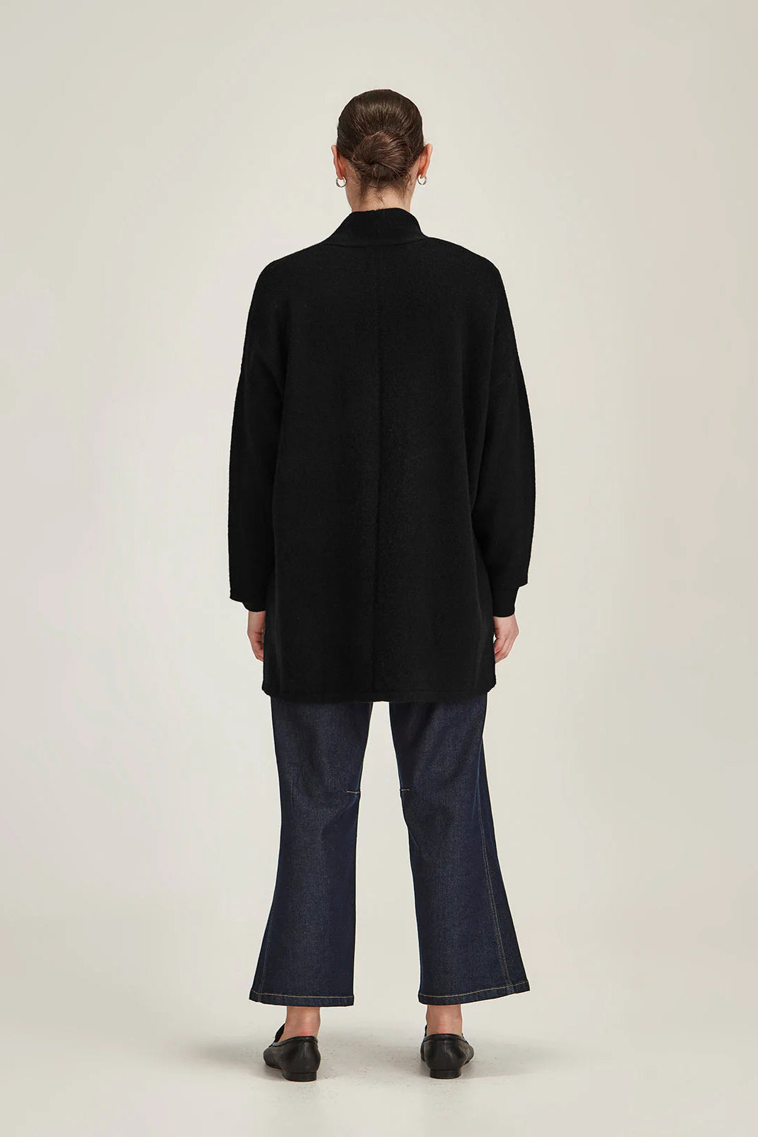 SILLS MORRISSEY DRAPE CARDIGAN - BLACK - THE VOGUE STORE