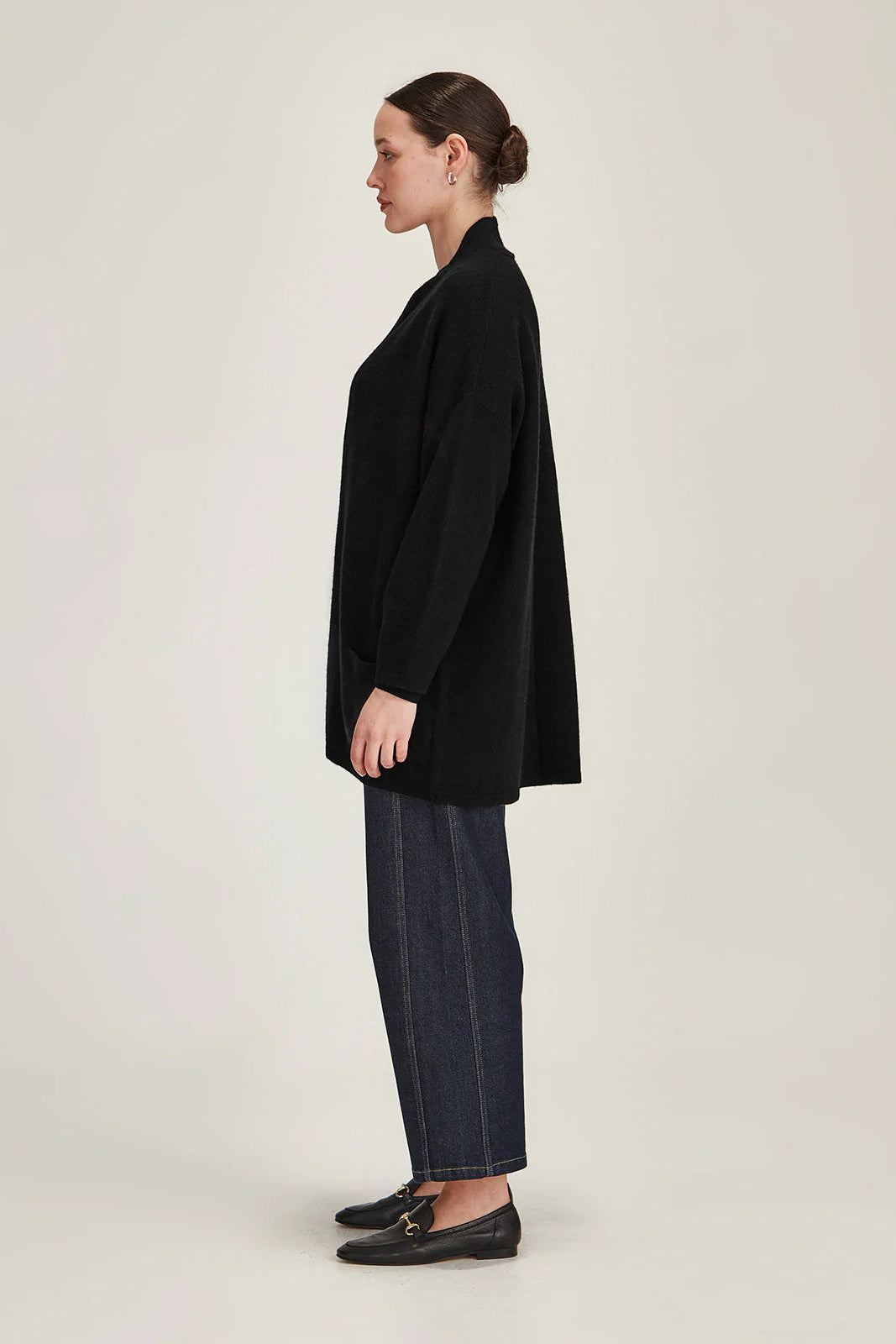 SILLS MORRISSEY DRAPE CARDIGAN - BLACK - THE VOGUE STORE