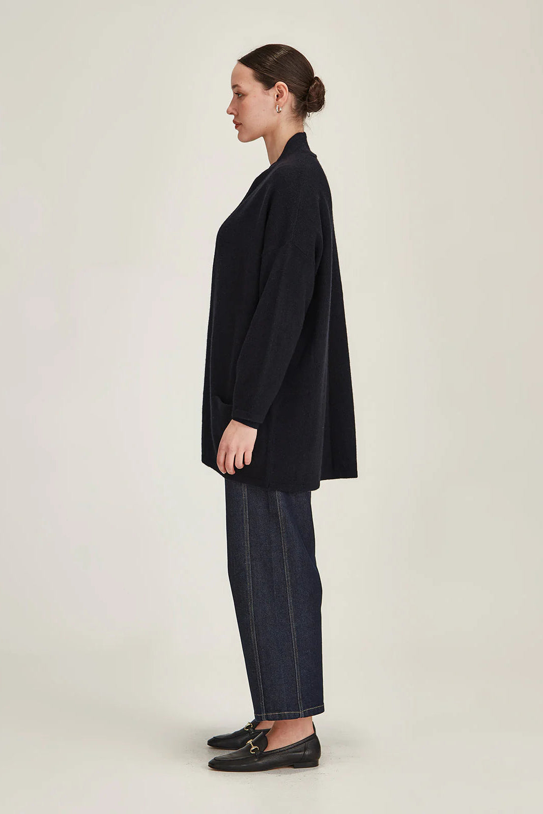 SILLS MORRISSEY DRAPE CARDIGAN - NAVY - THE VOGUE STORE