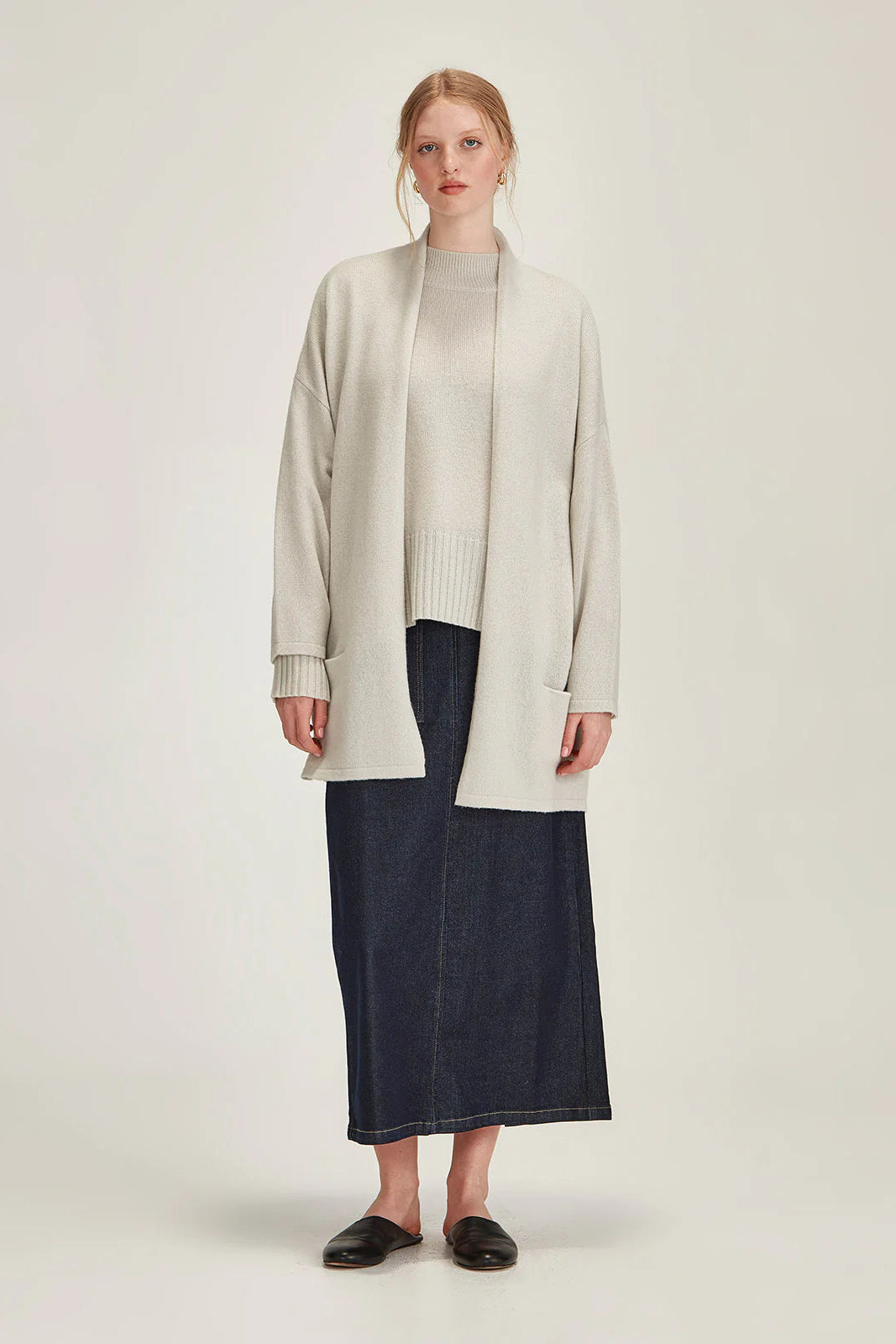 SILLS MORRISSEY DRAPE CARDIGAN - VAPOUR - THE VOGUE STORE