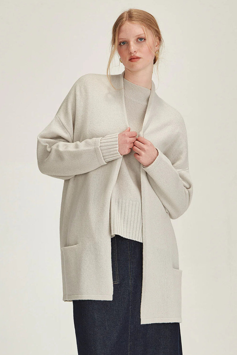 SILLS MORRISSEY DRAPE CARDIGAN - VAPOUR - THE VOGUE STORE