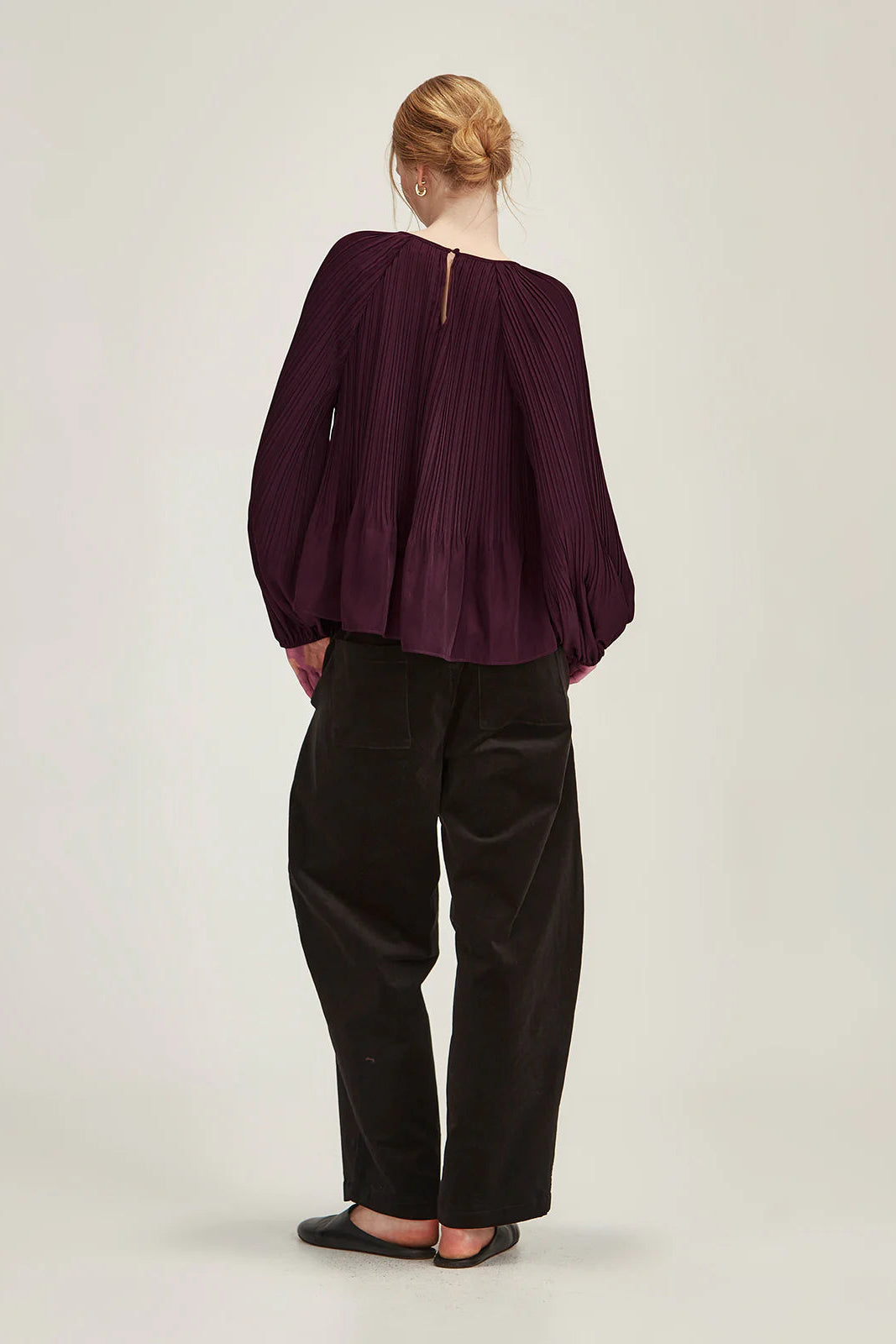SILLS SUMI PLEAT TOP - PLUM - THE VOGUE STORE