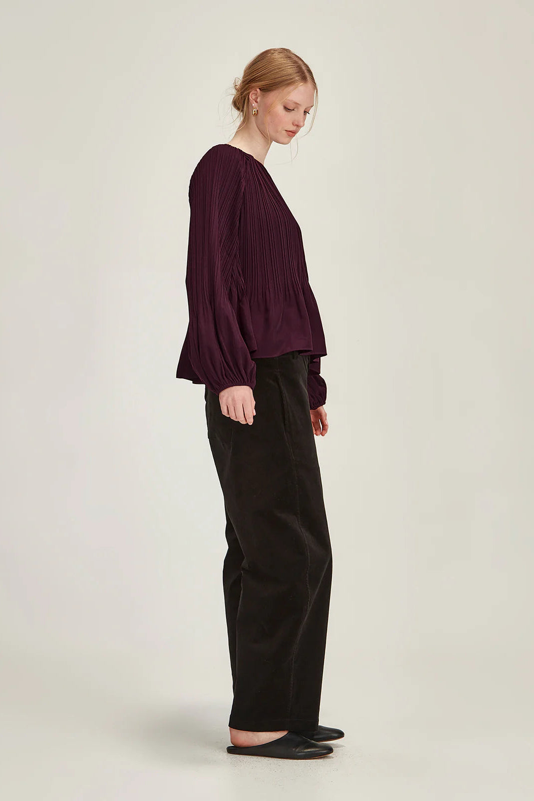 SILLS SUMI PLEAT TOP - PLUM - THE VOGUE STORE