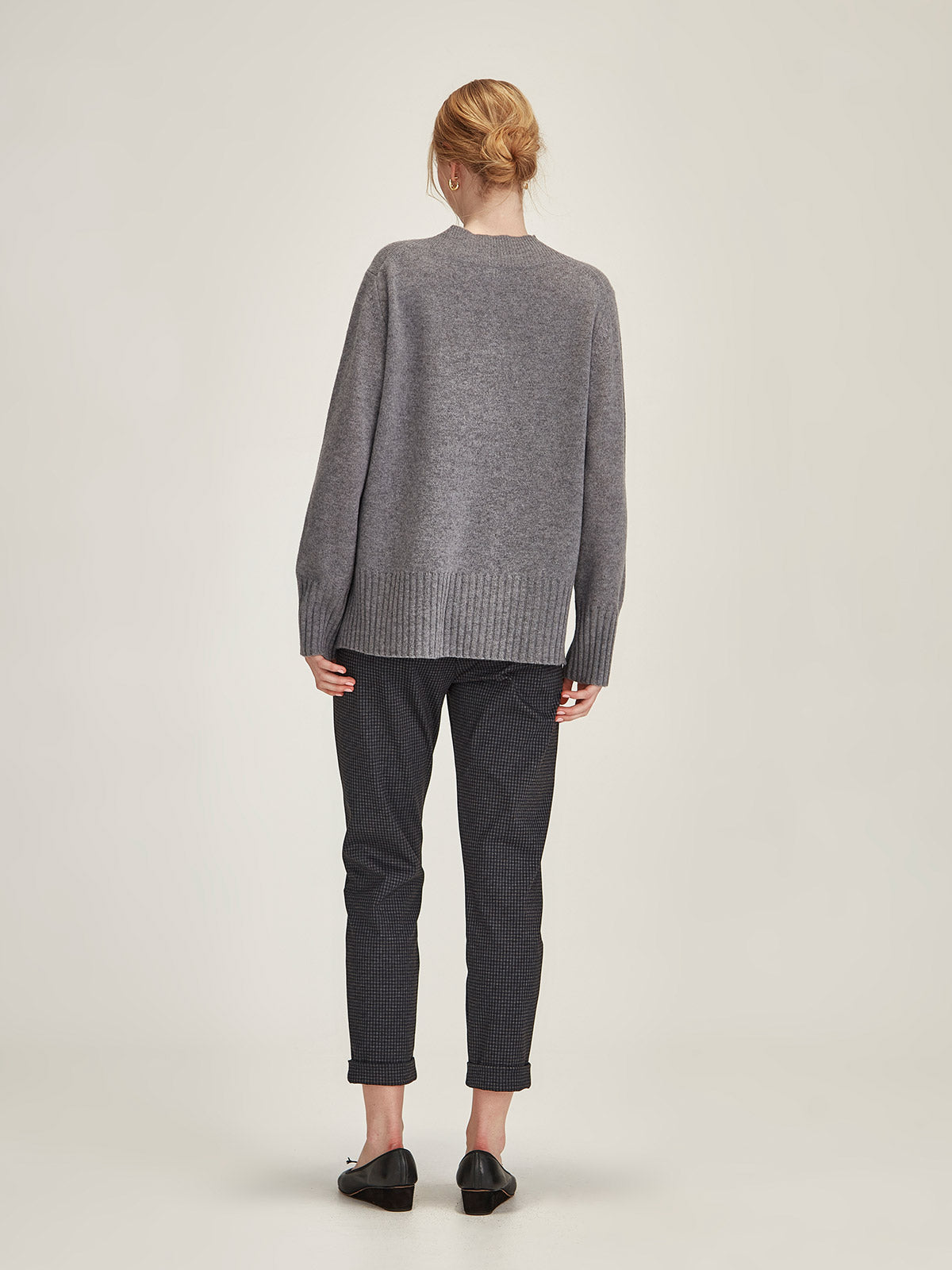 SILLS HEPBURN PANT - BLUE CHECK PONTI - THE VOGUE STORE