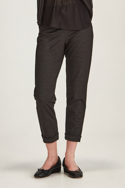 SILLS HEPBURN PANT - CHARCOAL CHECK - THE VOGUE STORE