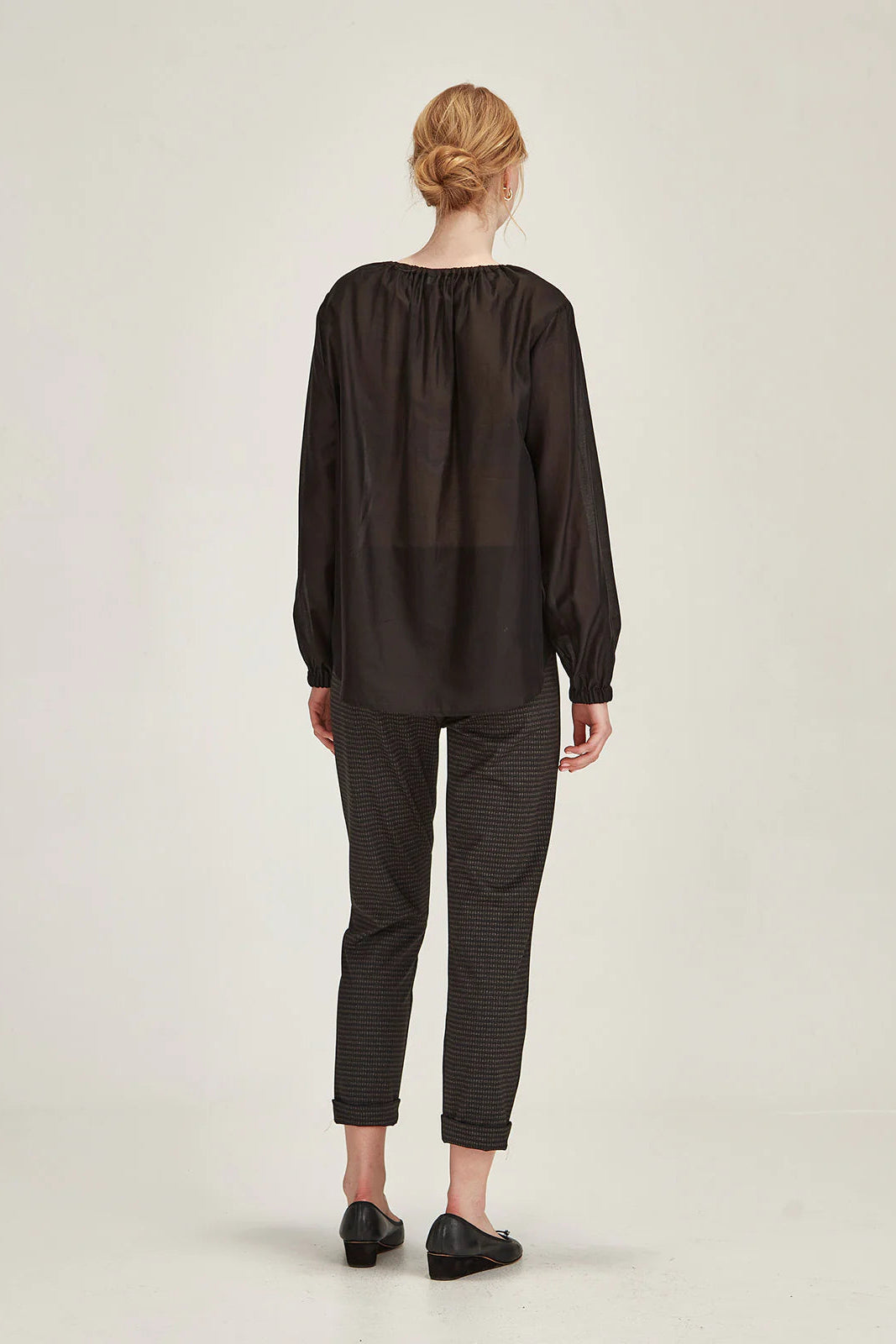 SILLS HEPBURN PANT - CHARCOAL CHECK - THE VOGUE STORE