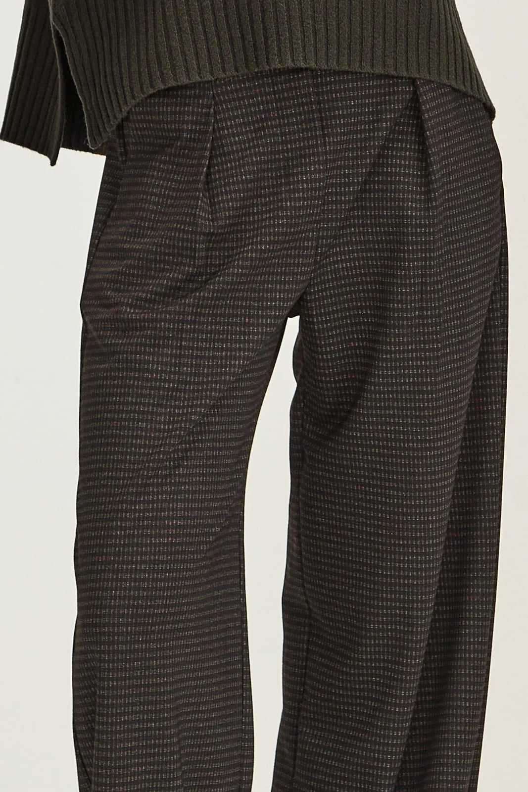 SILLS KELSEY CHECK WIDE LEG PANT - CHARCOAL CHECK - THE VOGUE STORE