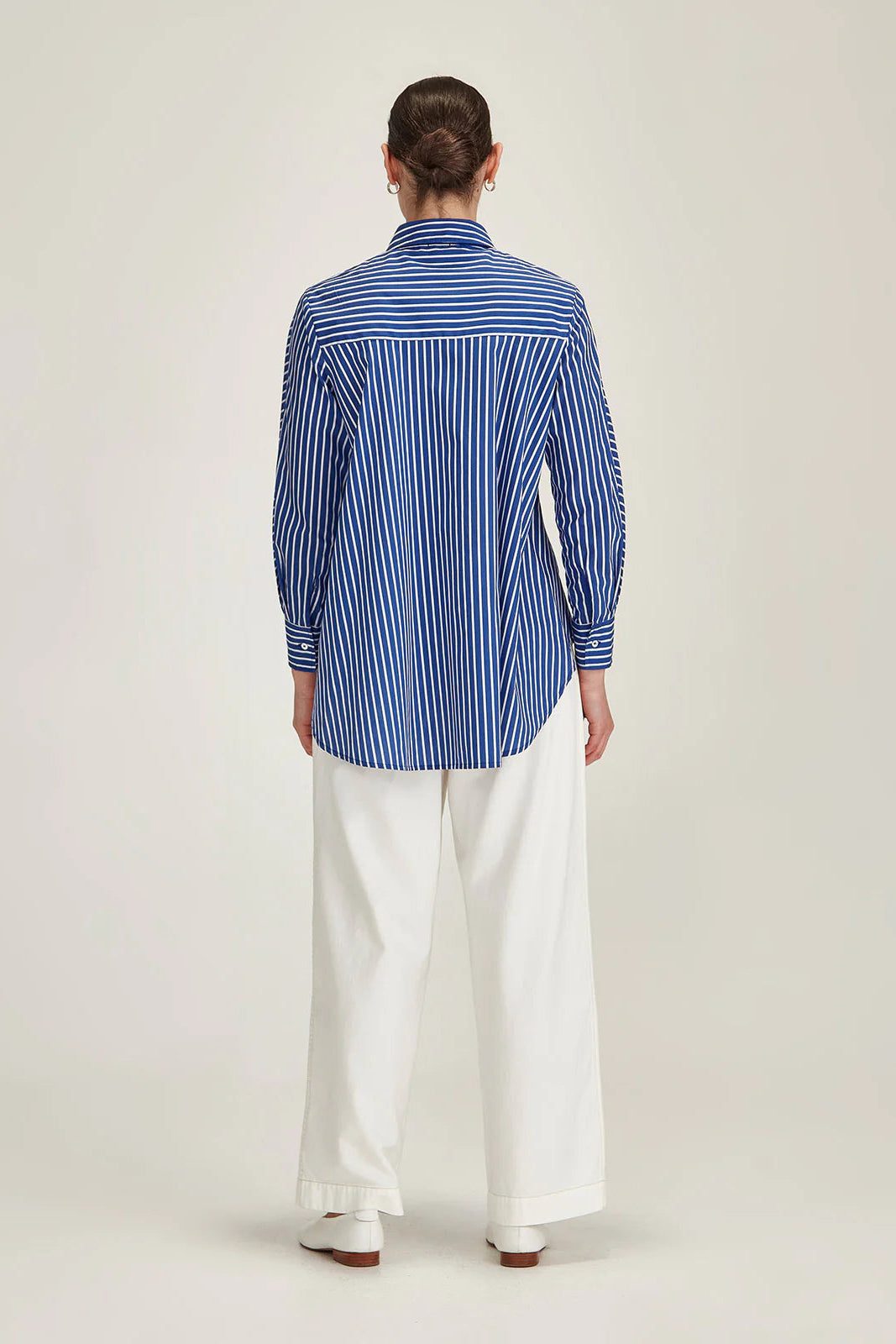 SILLS CARERRA STRIPE SHIRT - COBALT STRIPE - THE VOGUE STORE