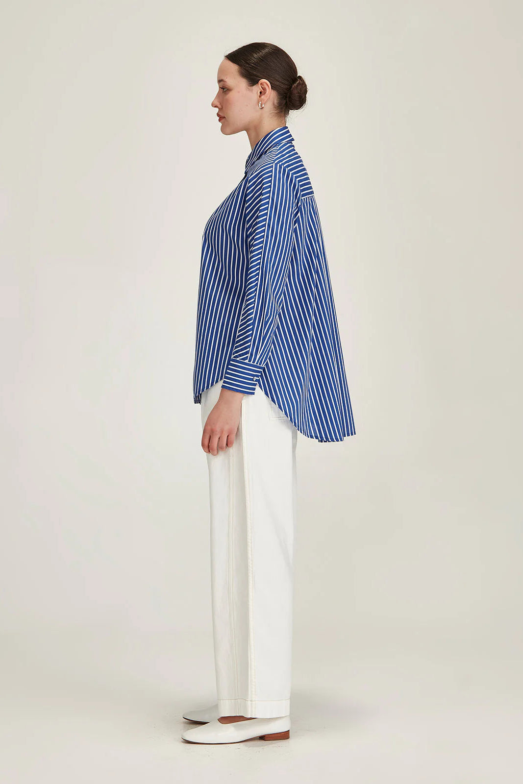 SILLS CARERRA STRIPE SHIRT - COBALT STRIPE - THE VOGUE STORE