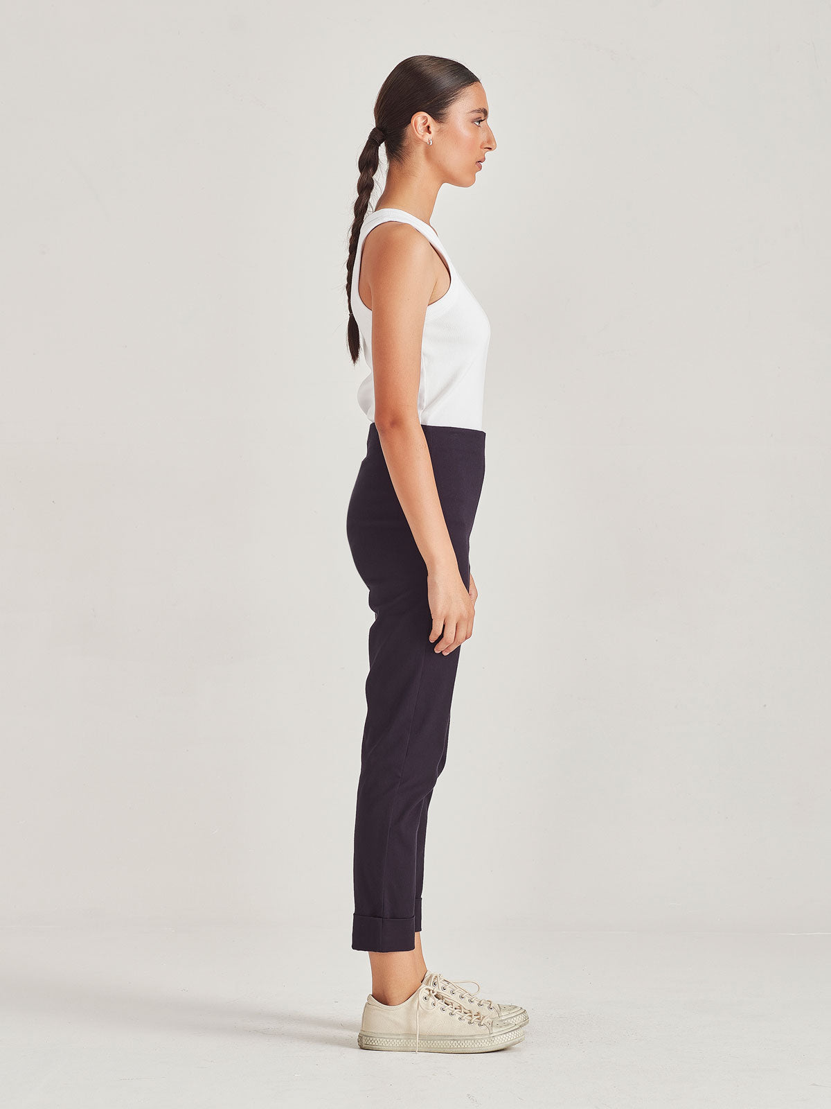 SILLS TORPEDO CUFFED HEPBURN PANT - NAVY