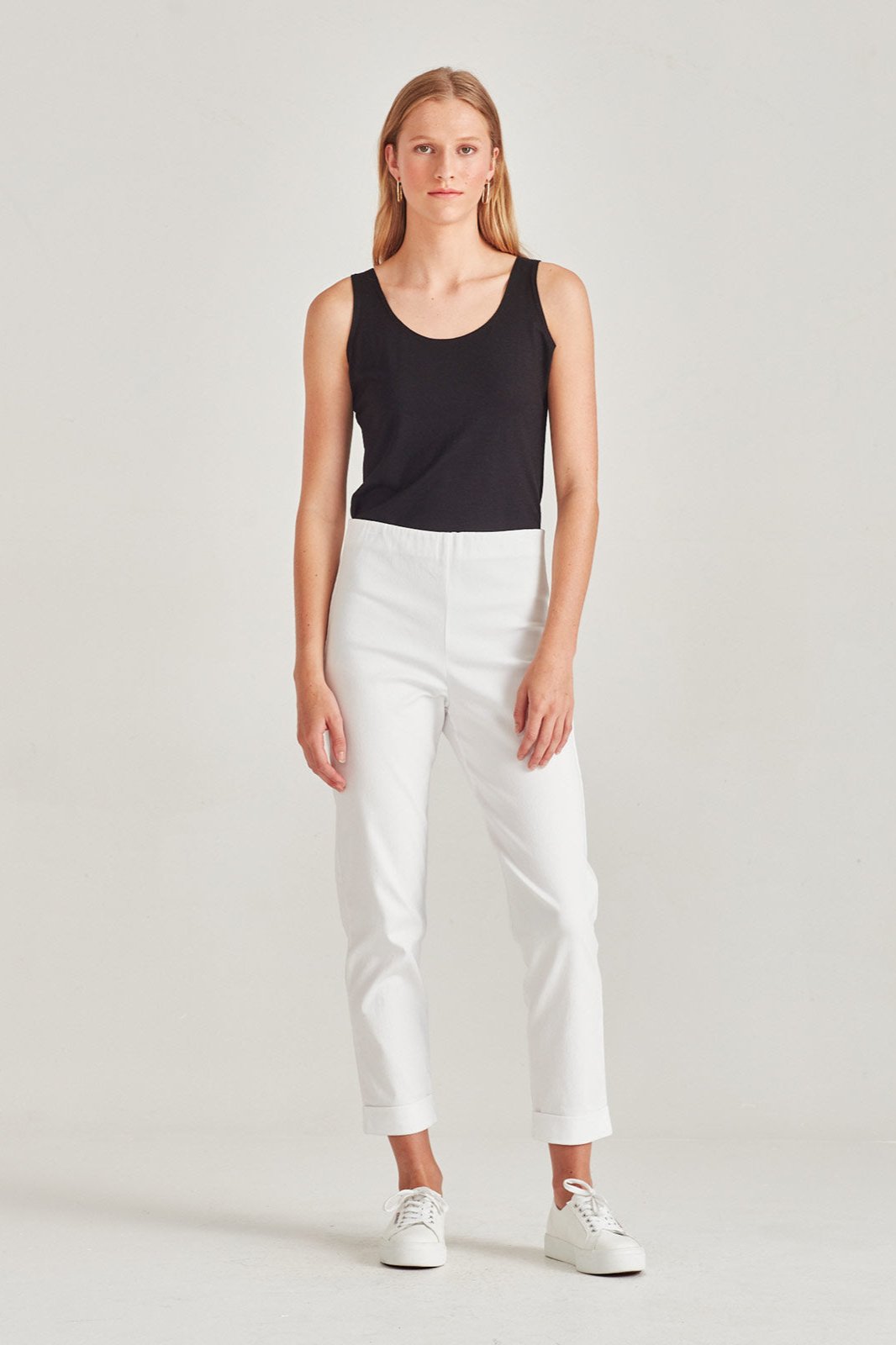 SILLS  TORPEDO CUFFED HEPBURN PANT - WHITE