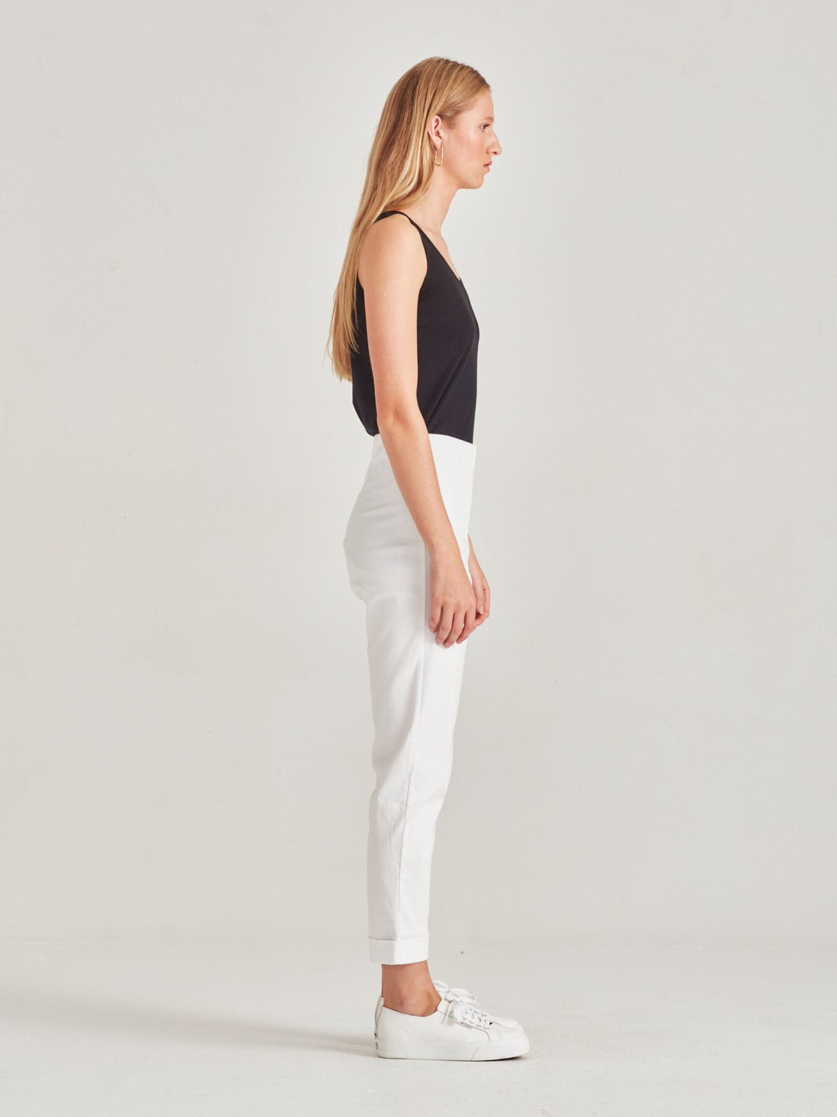 SILLS  TORPEDO CUFFED HEPBURN PANT - WHITE