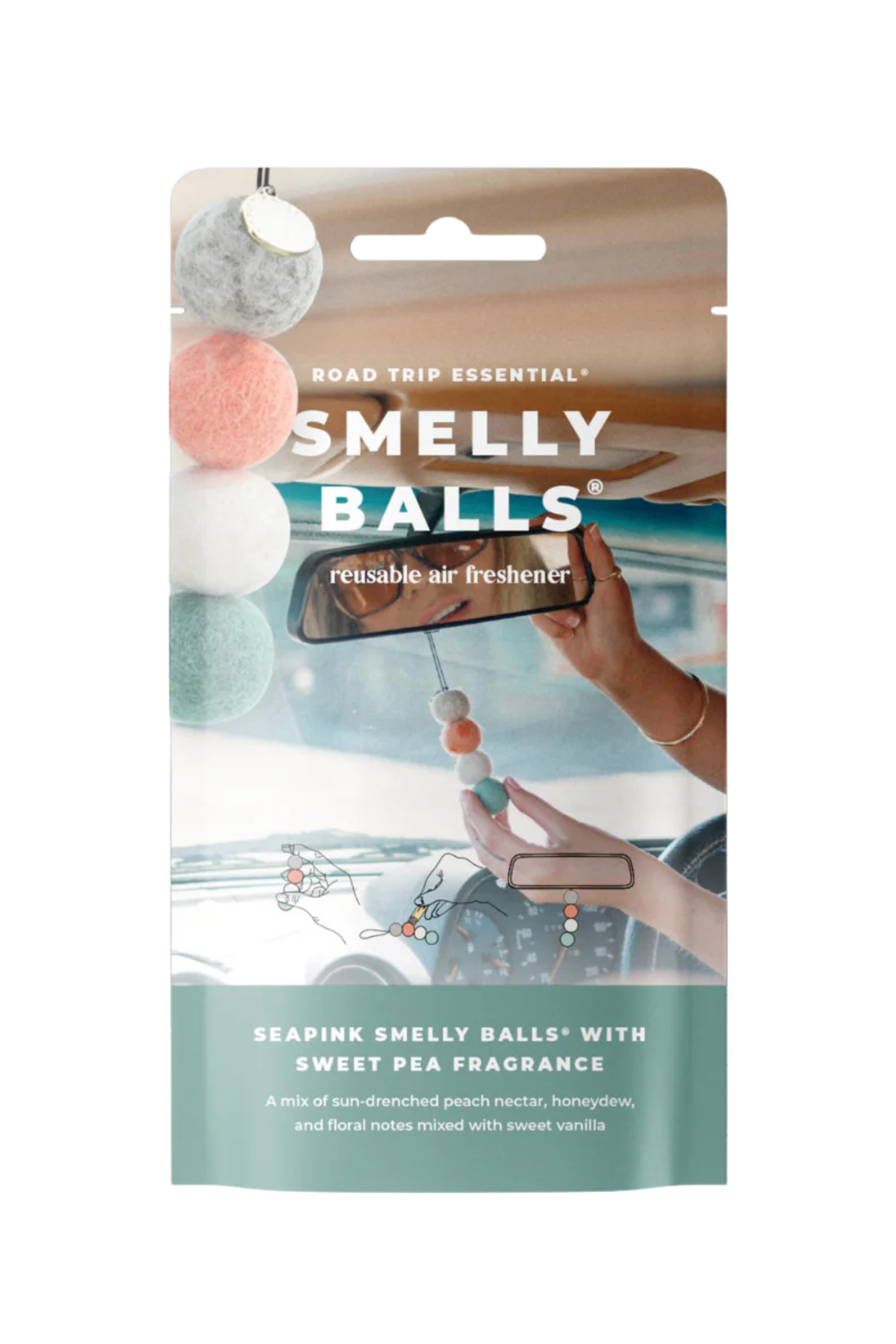 SMELLY BALLS AIR FRESHENER SEAPINK SET - SWEET PEA - THE VOGUE STORE
