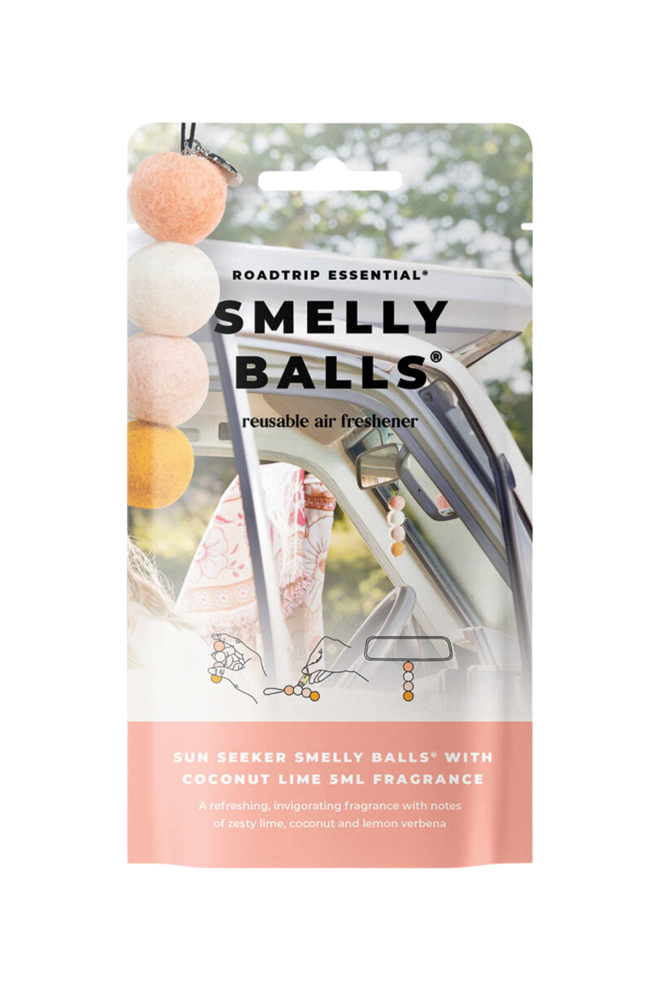 SMELLY BALLS AIR FRESHENER SUN SEEKER SET - COCONUT LIME - THE VOGUE STORE