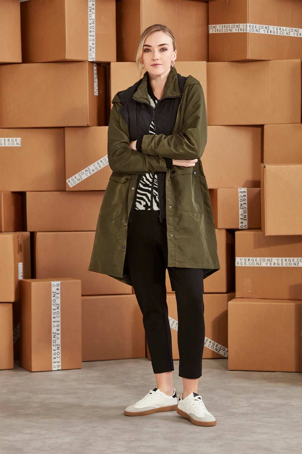 VERGE STARGAZE COAT - OLIVE - THE VOGUE STORE