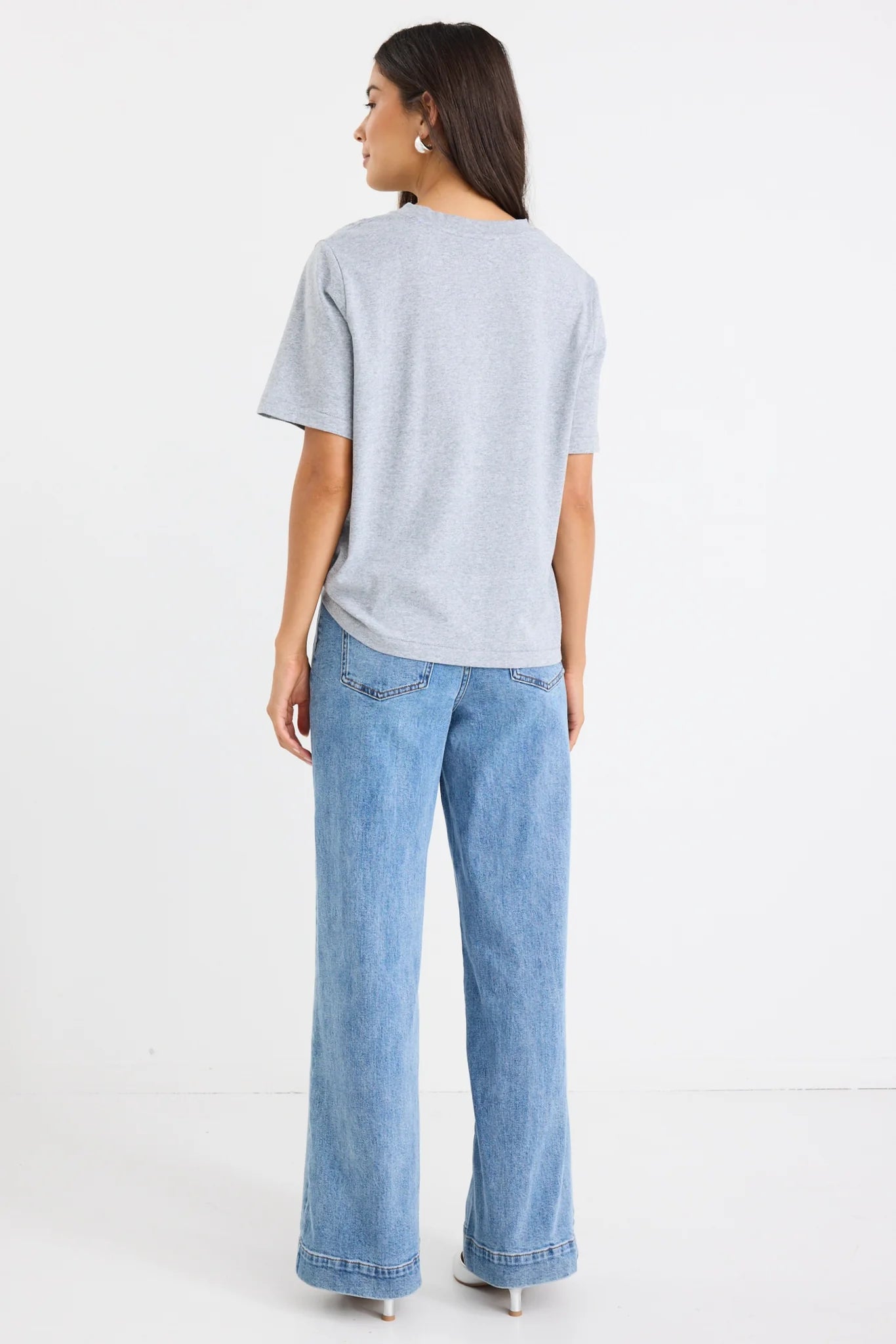 AMONG THE BRAVE ZOEY SIGNATURE BLUE HIGH RISE WIDE LEG POCKET JEAN - THE VOGUE STORE