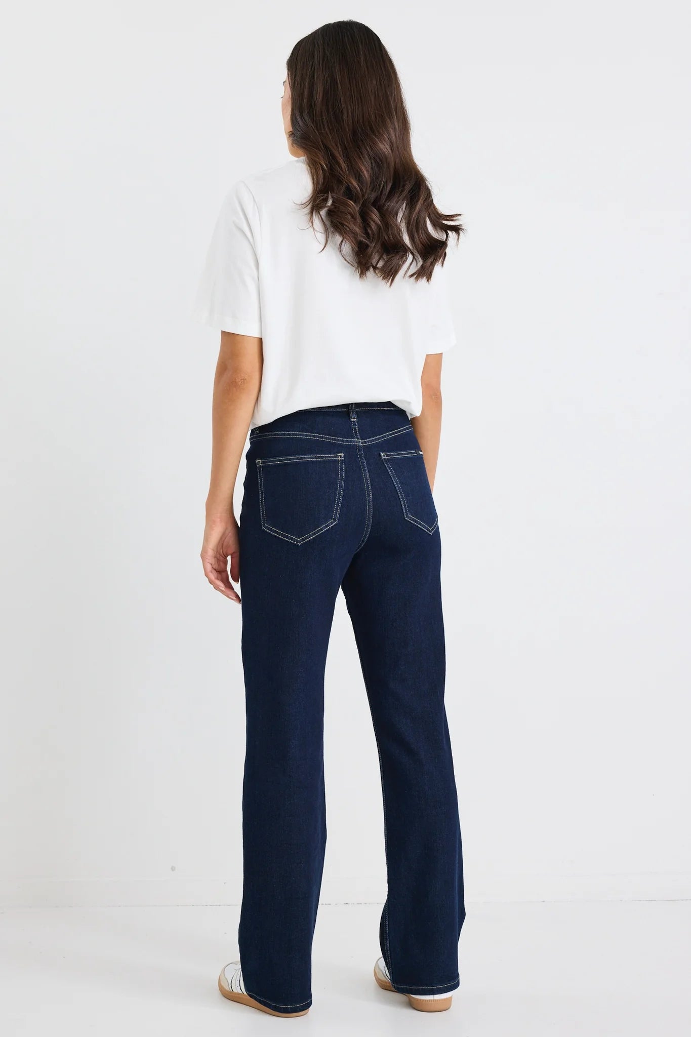 STORIES BE TOLD FARAH INDIGO HIGH RISE SLIM STRAIGHT JEAN - THE VOGUE STORE