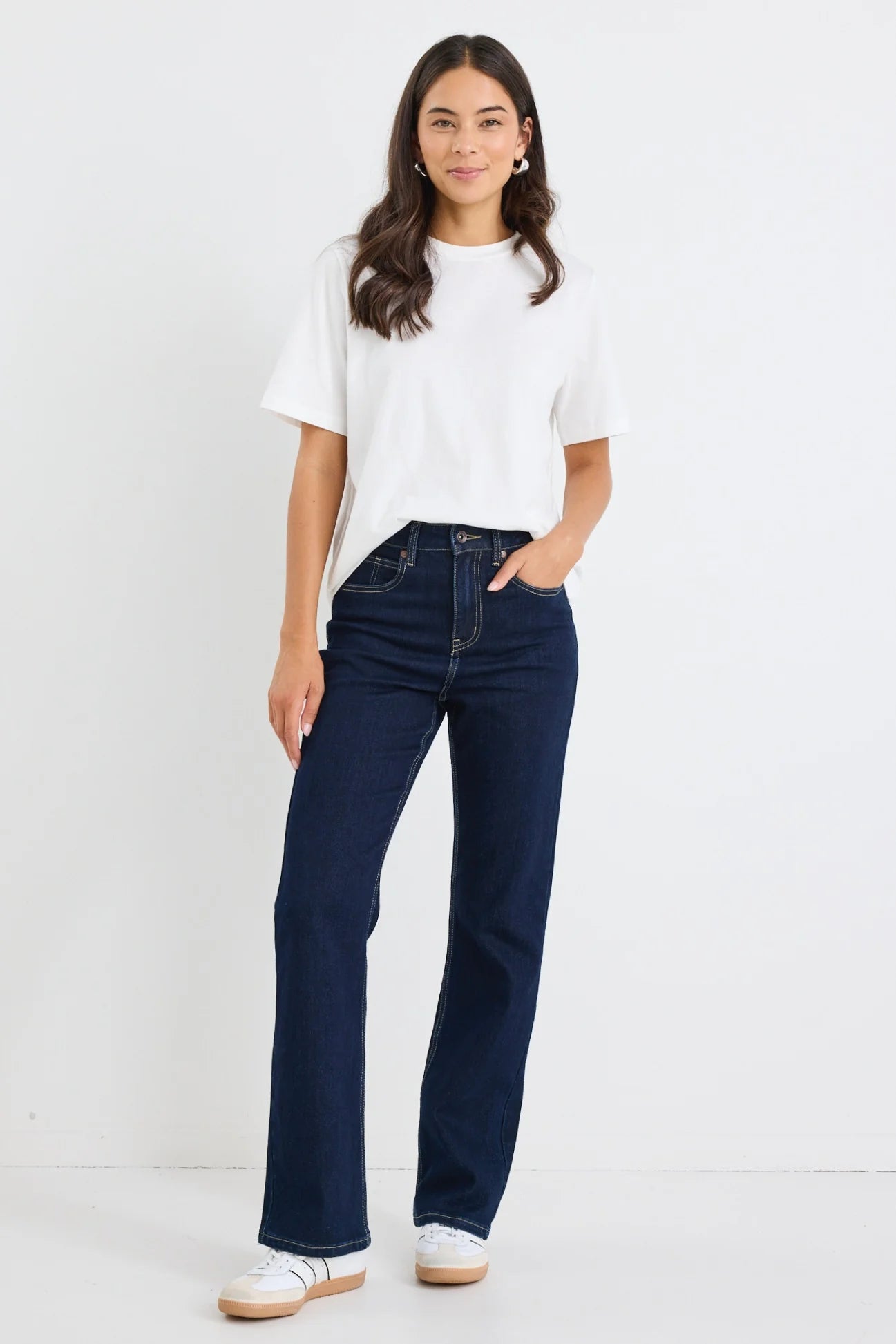 STORIES BE TOLD FARAH INDIGO HIGH RISE SLIM STRAIGHT JEAN - THE VOGUE STORE