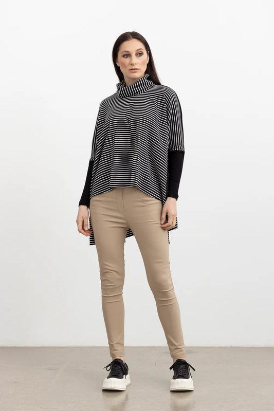 STYLE XLAB STREET POLO TOP - STRIPES - THE VOGUE STORE