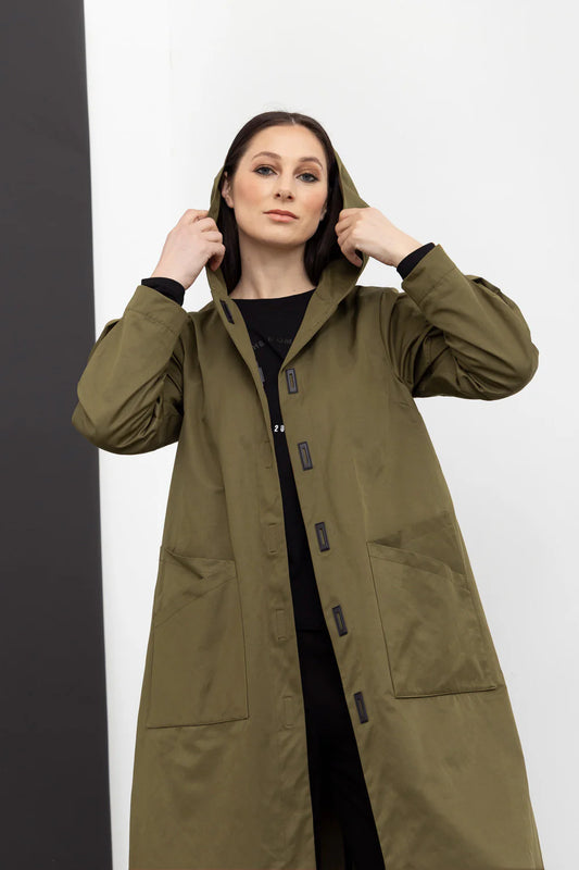 STYLE XLAB SUBCONCIOUS TRENCH COAT - OLIVE - THE VOGUE STORE