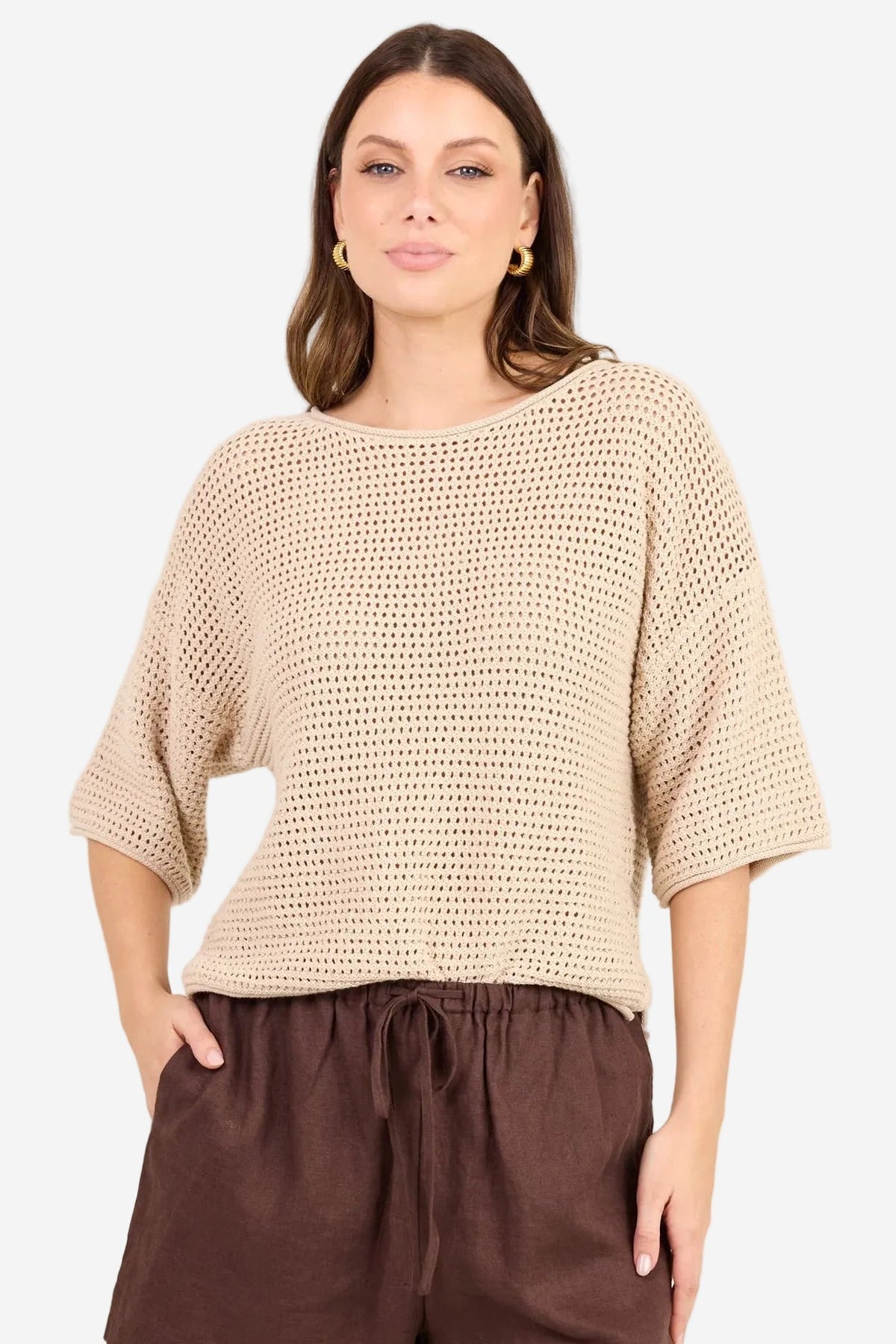 RE:UNION SUNRISE STRING CROCHET SS TOP - THE VOGUE STORE