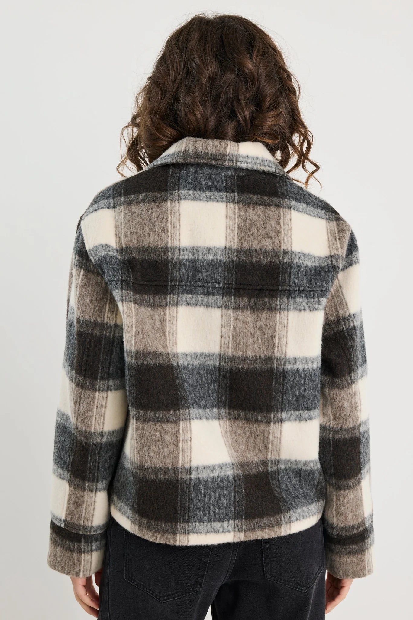 IVY + JACK SWEEPING GREY CHECK SOFT JACKET - THE VOGUE STORE