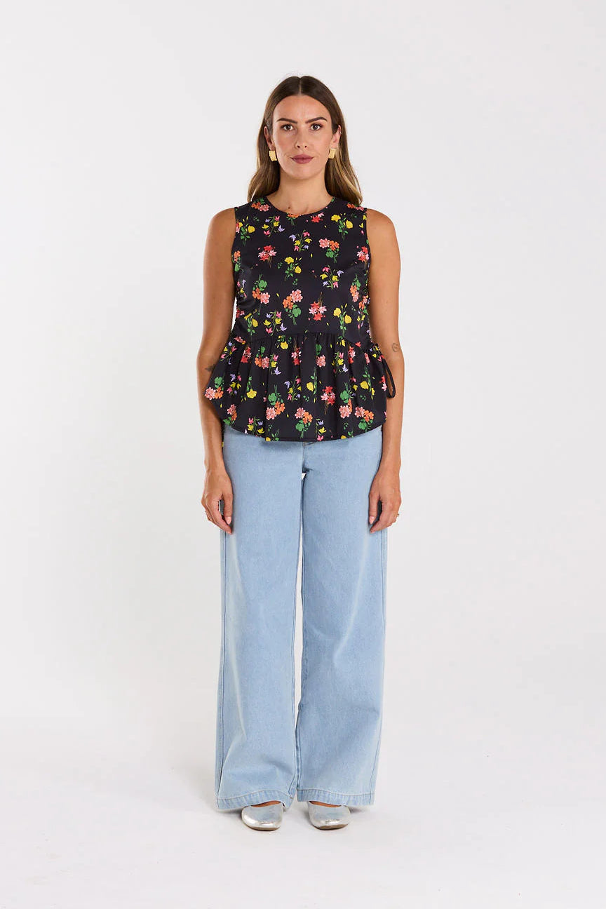 THING THING SWISHY TOP - VIVID NOIR - THE VOGUE STORE