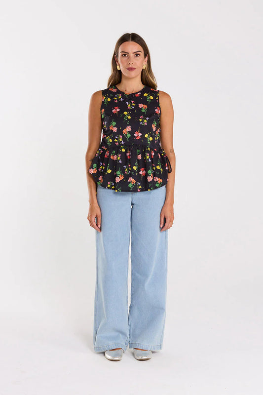 THING THING SWISHY TOP - VIVID NOIR - THE VOGUE STORE