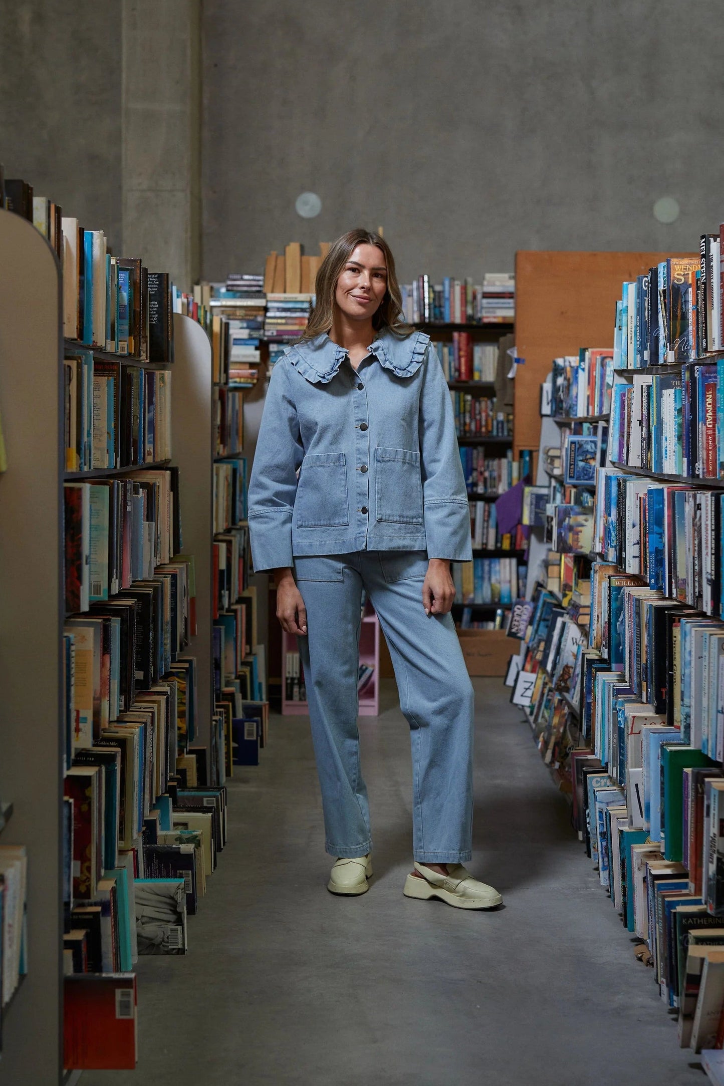 THING THING EMBARK DENIM SHACKET - STONE WASH DENIM - THE VOGUE STORE