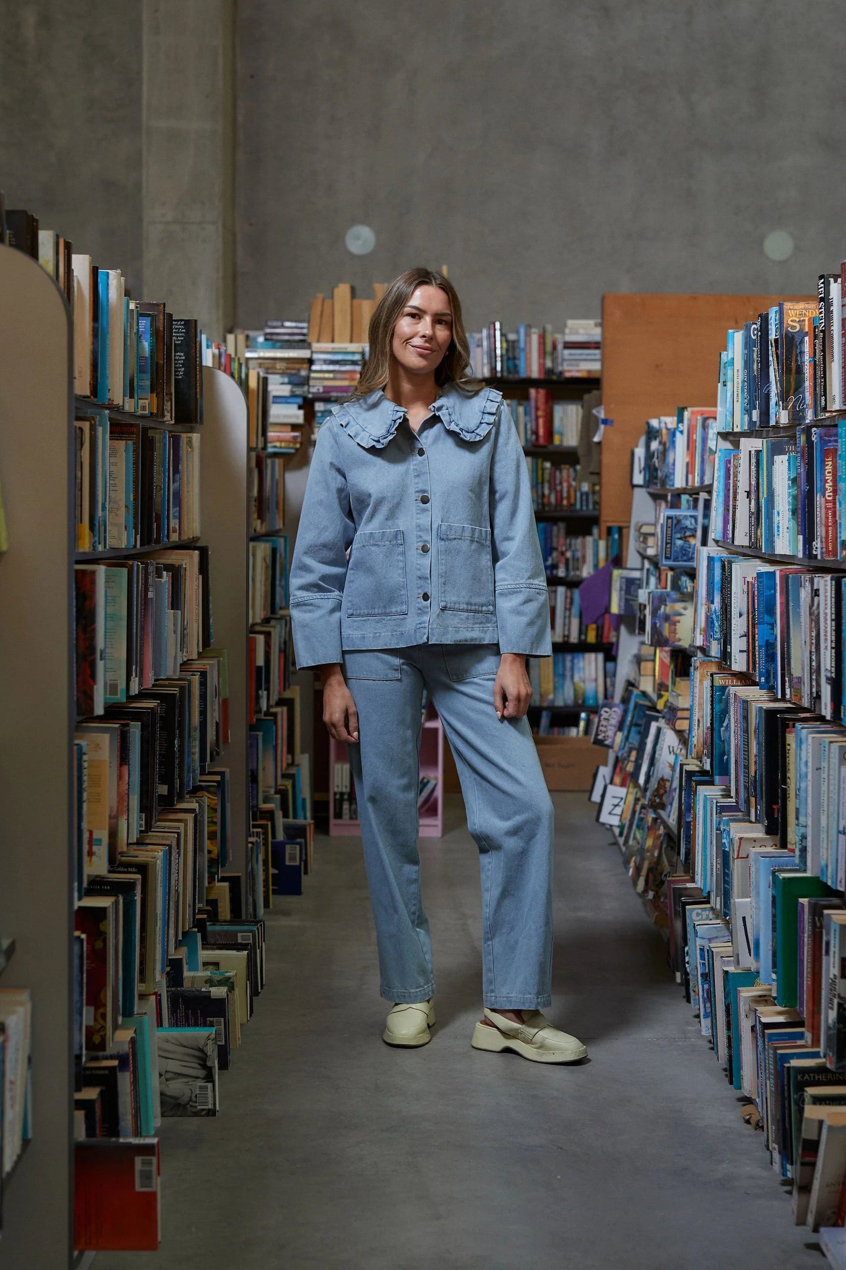 THING THING EMBARK DENIM SHACKET - STONE WASH DENIM - THE VOGUE STORE