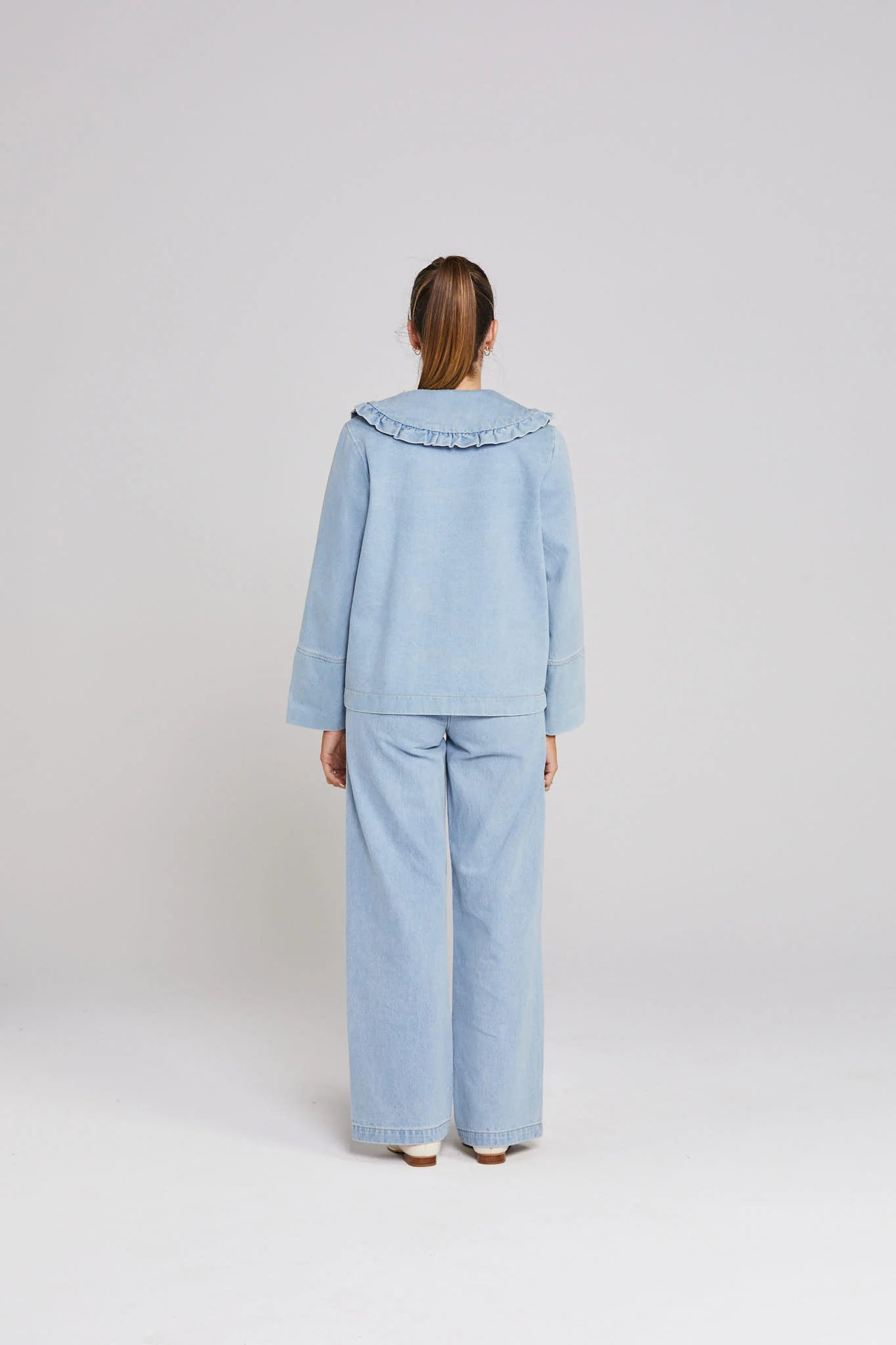 THING THING EMBARK DENIM SHACKET - STONE WASH DENIM - THE VOGUE STORE