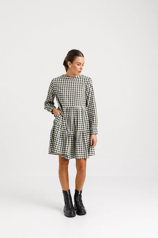 THING THING HEARTBREAK DRESS - CHECK VINES - THE VOGUE STORE